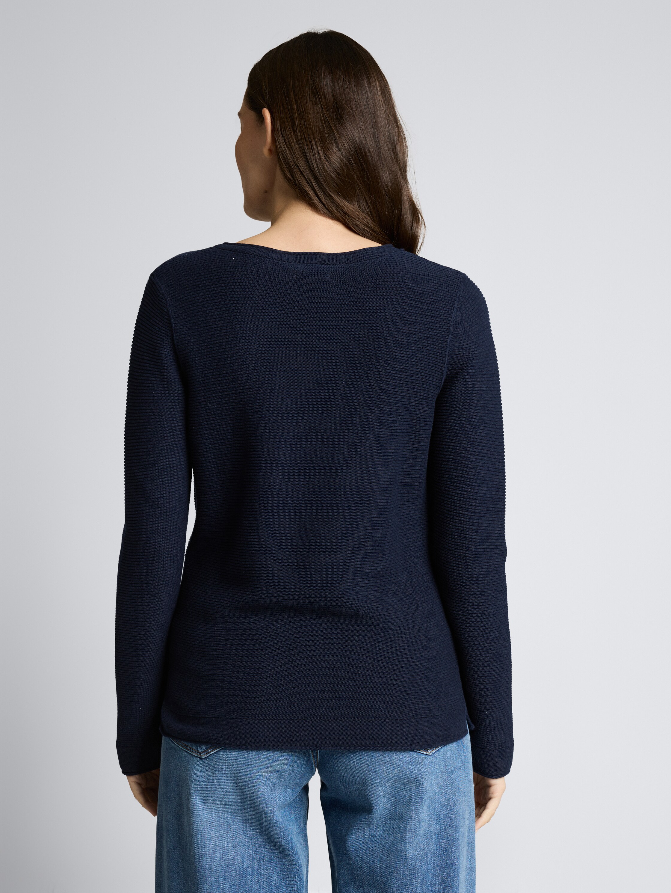 Gebreide trui met ronde hals - sky captain blue