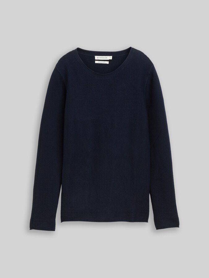 Round-neck knitted jumper by Women, sky captain blue