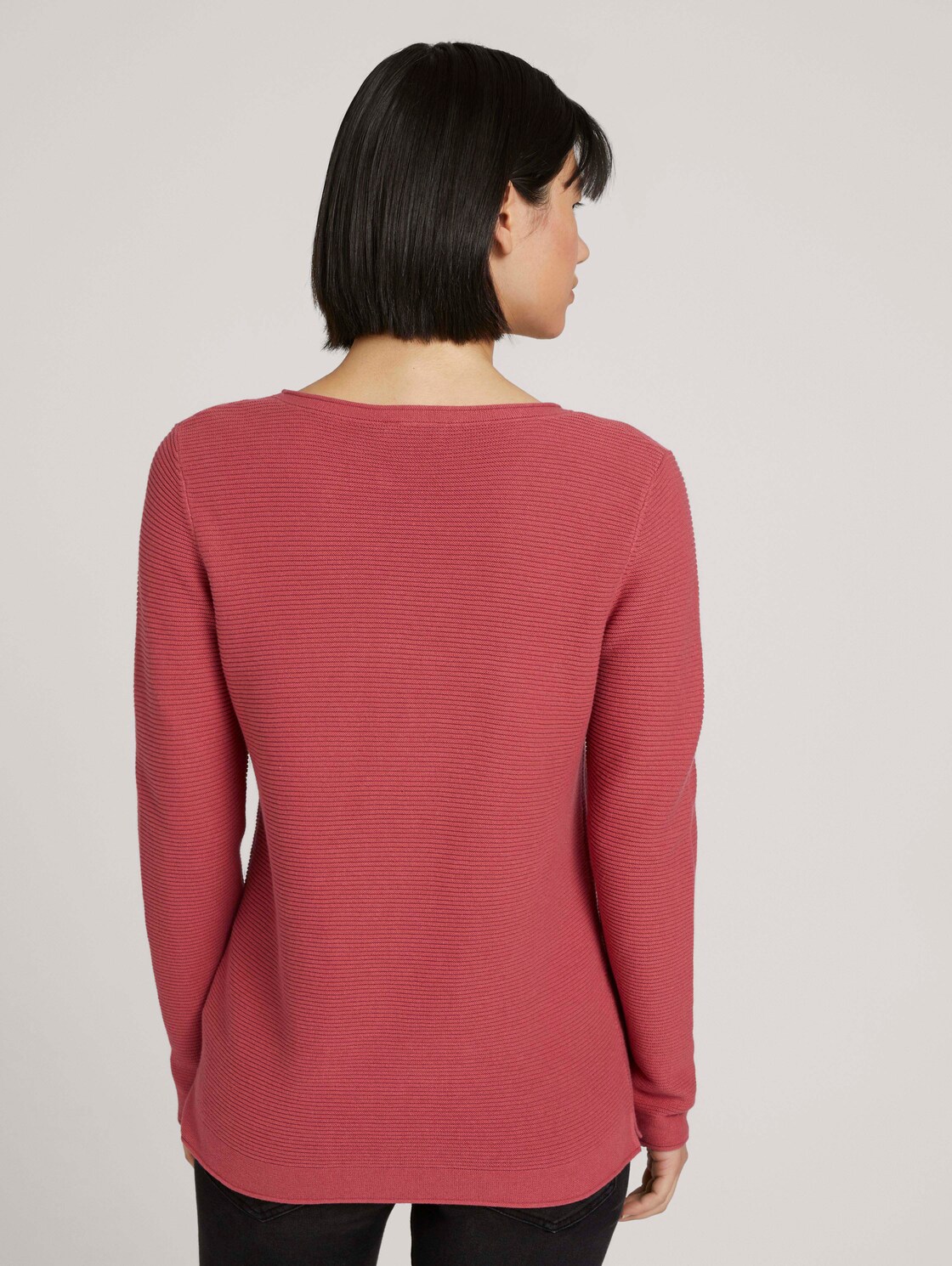 Strickpullover mit Rundhalsausschnitt - cozy pink