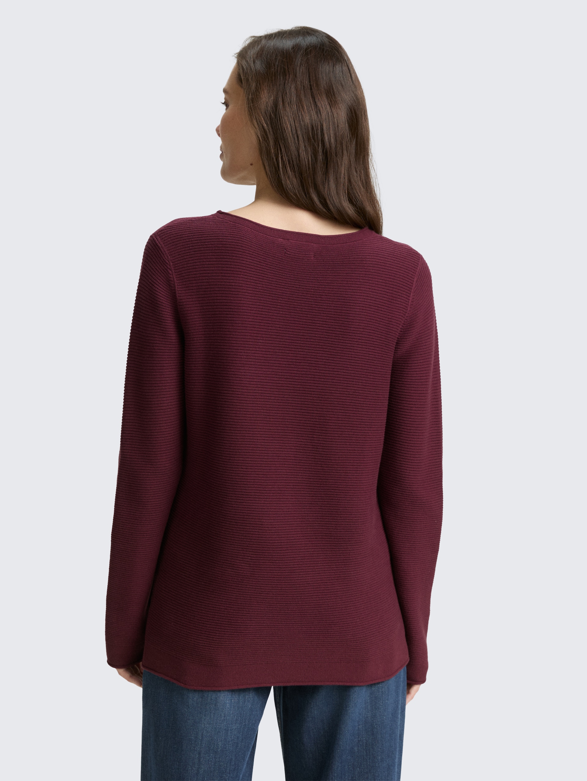 Strickpullover aus Baumwolle - bordeaux red