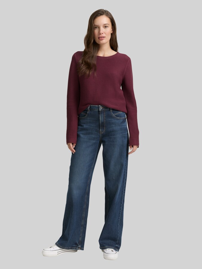 Gebreide trui van katoen door Women, bordeaux red