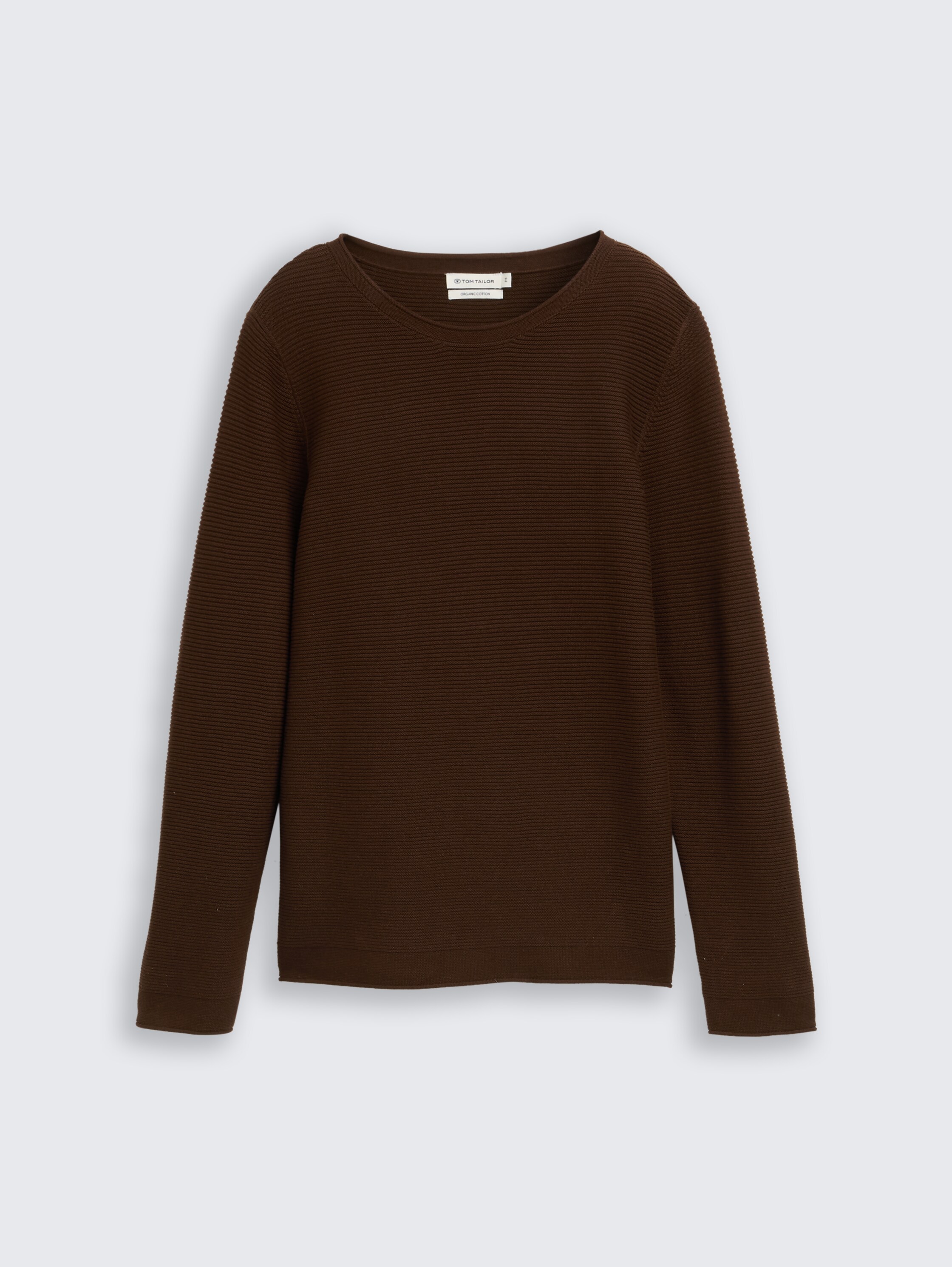 Gebreide trui van biologisch katoen - dark_pecan_brown - 
