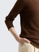 Pull en maille de coton - dark pecan brown - Vue détaillée du modèle
