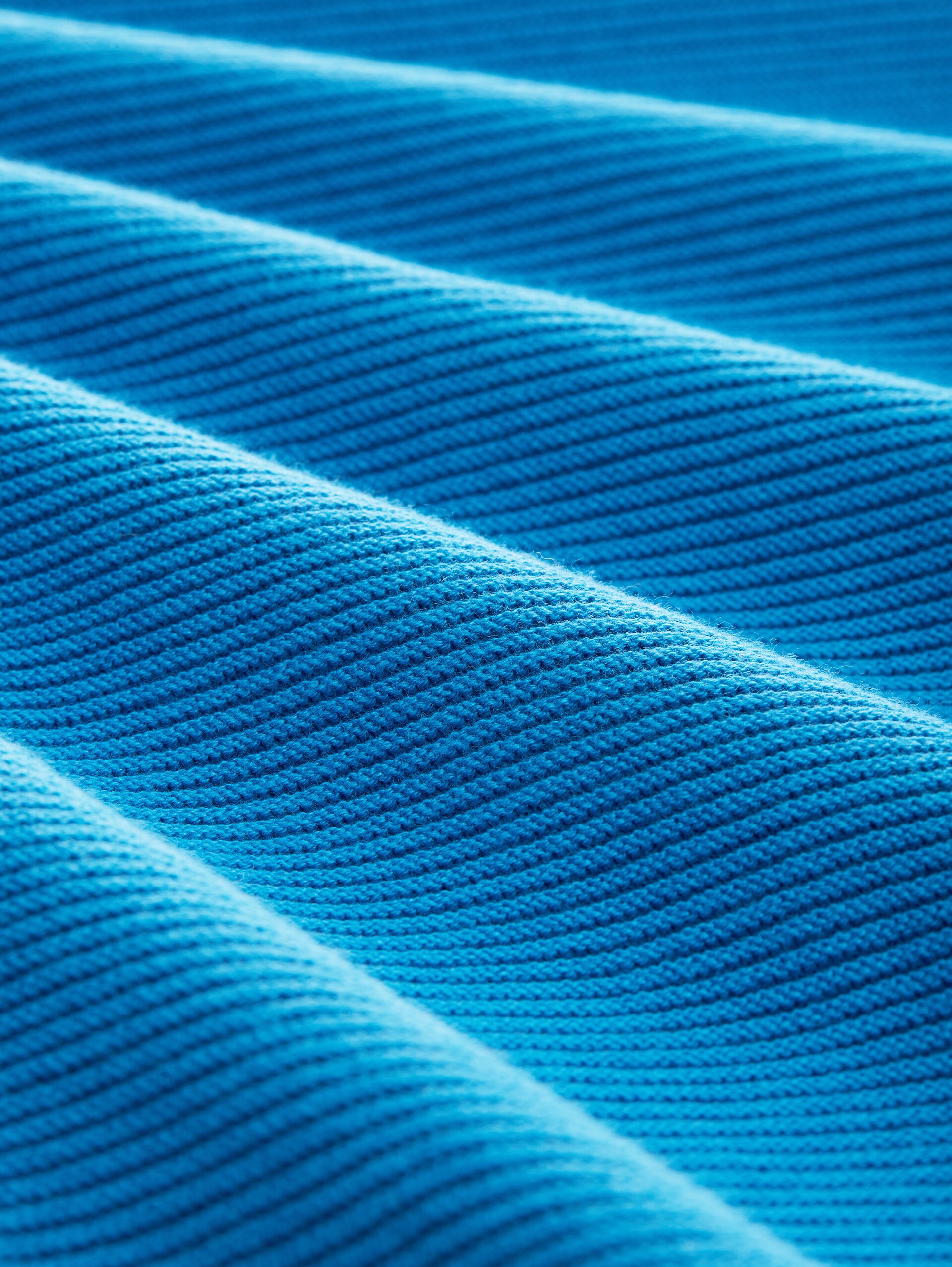 Gebreide trui van katoen - sublime teal blue - Materiaalweergave