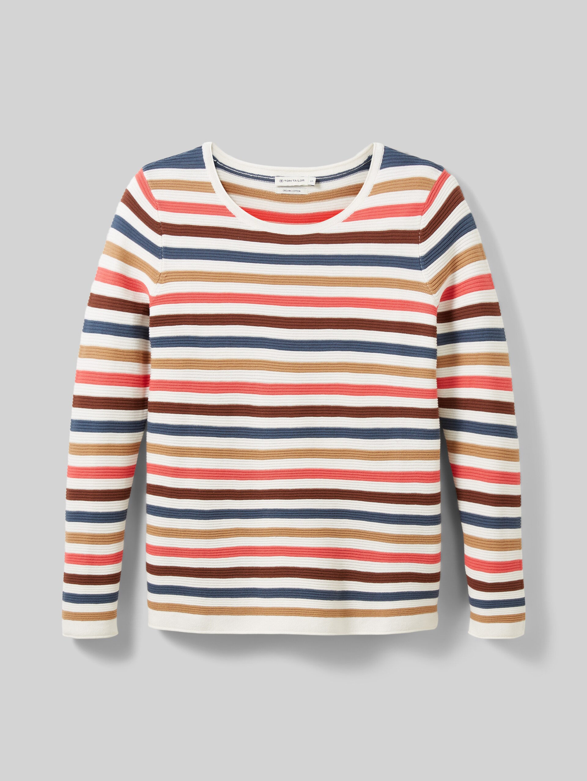 Gebreide trui van katoen - pink multicolor stripe