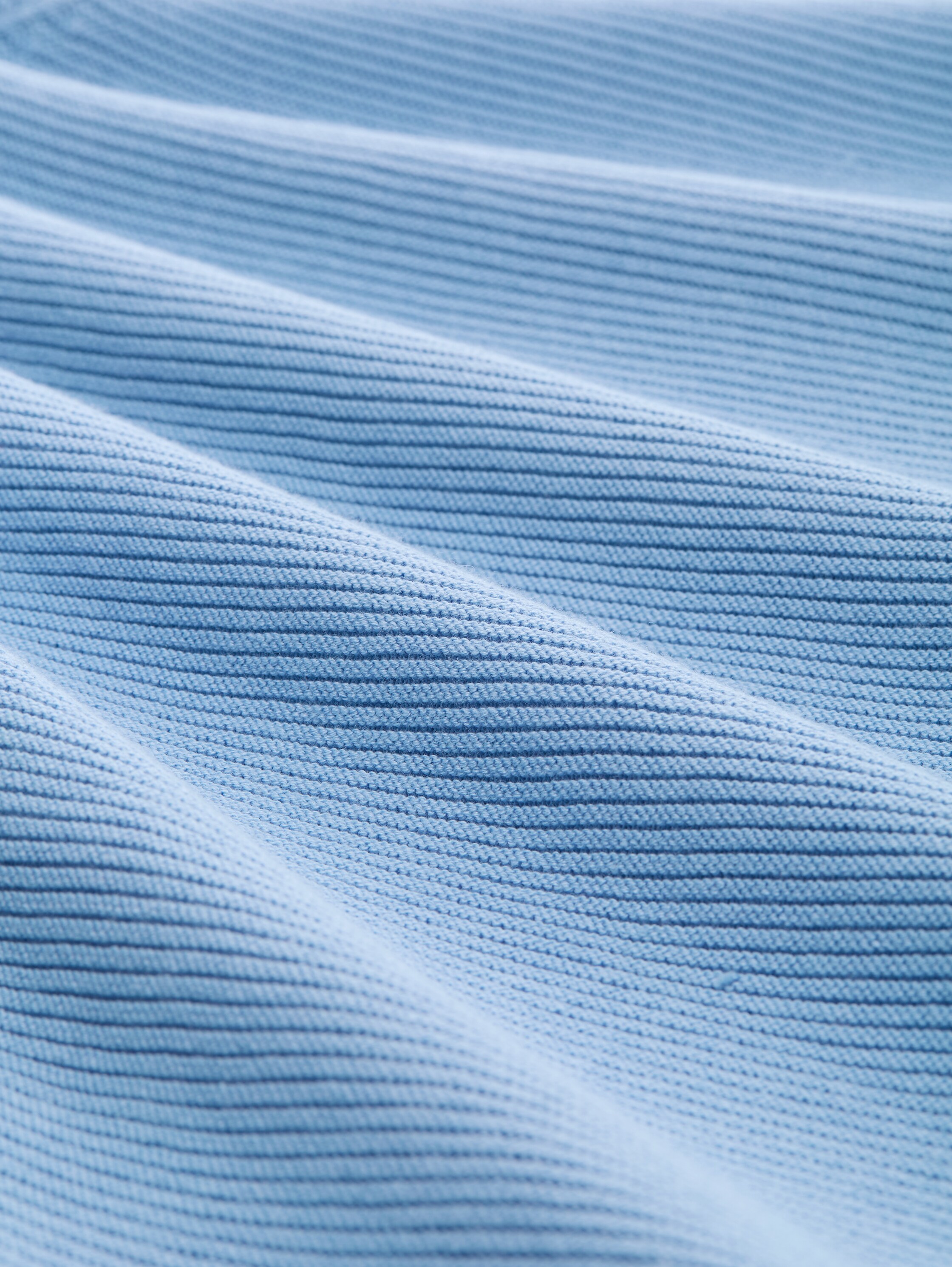 Gebreide trui van katoen - light fjord blue - Materiaalweergave