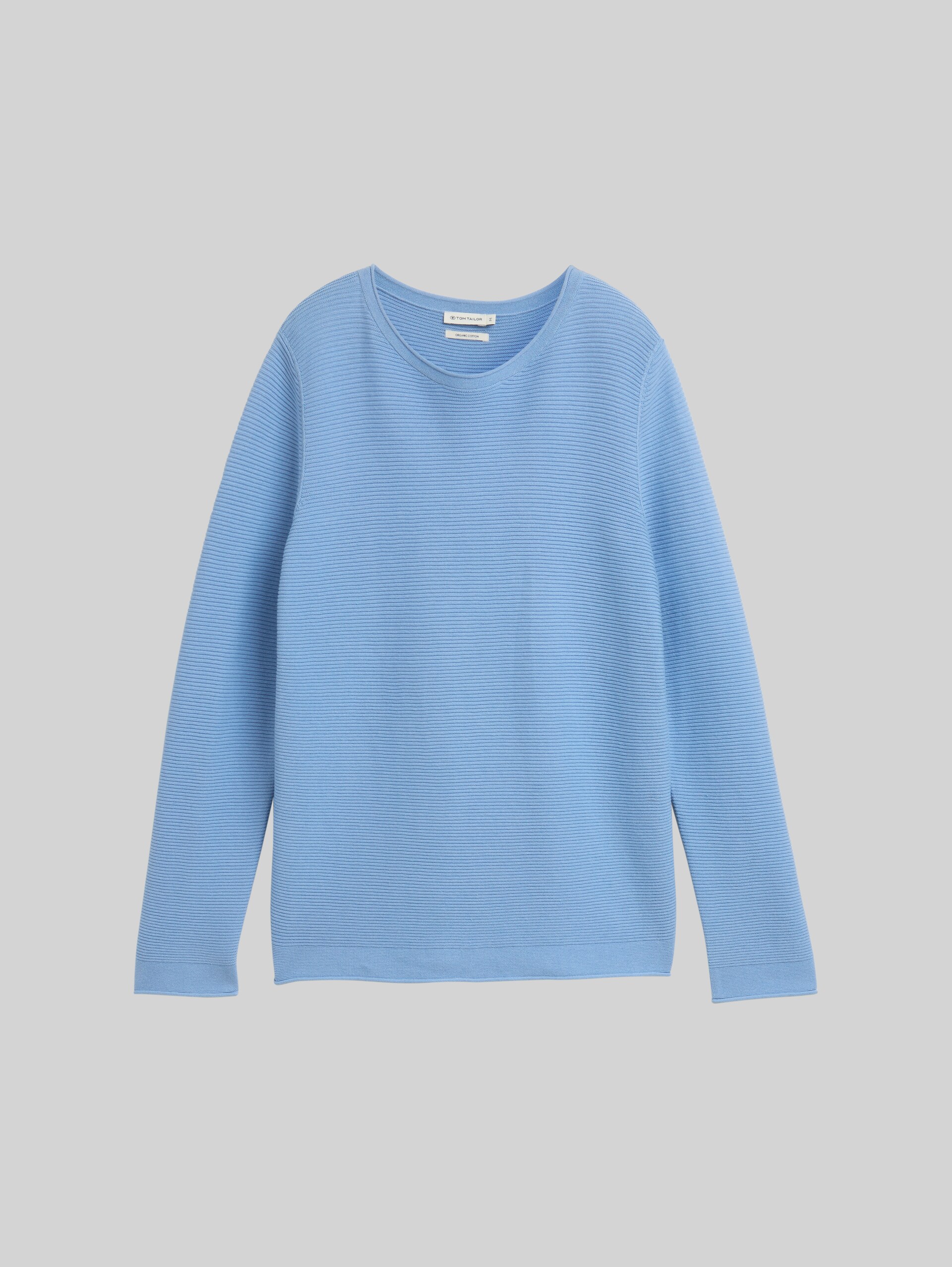 Cotton knit jumper - light fjord blue