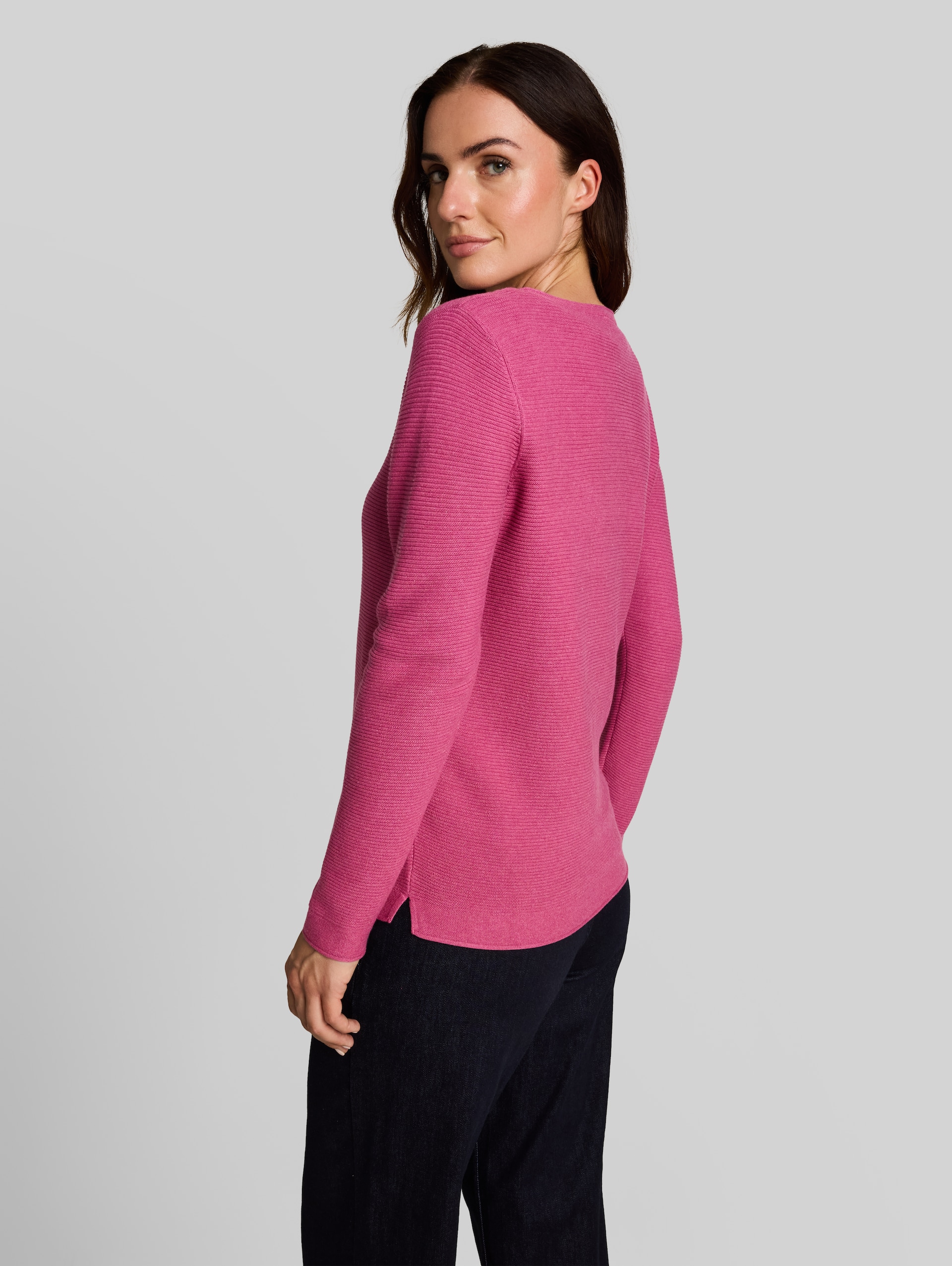 Strickpullover aus Baumwolle - pink velvet melange