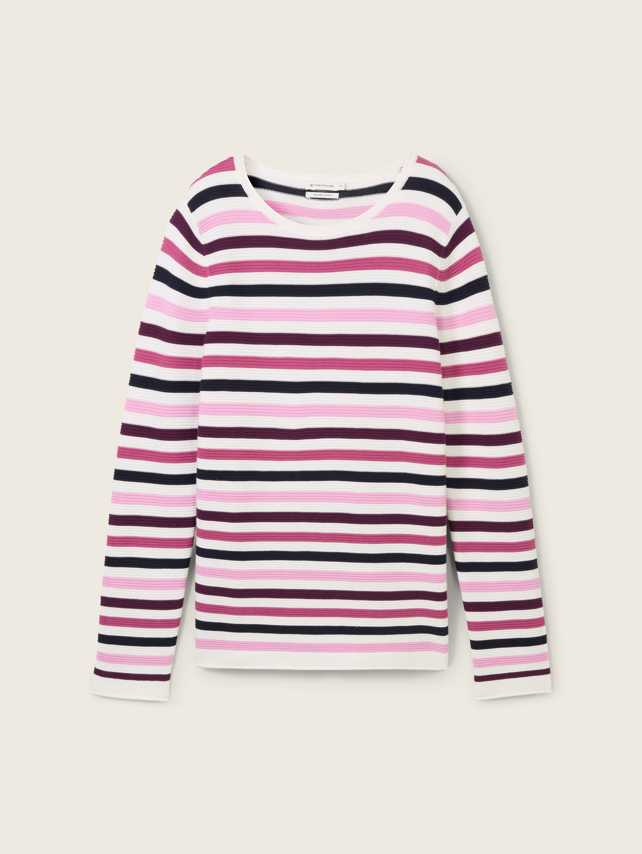 Gebreide trui van biologisch katoen - berry_knit_stripe_design - 