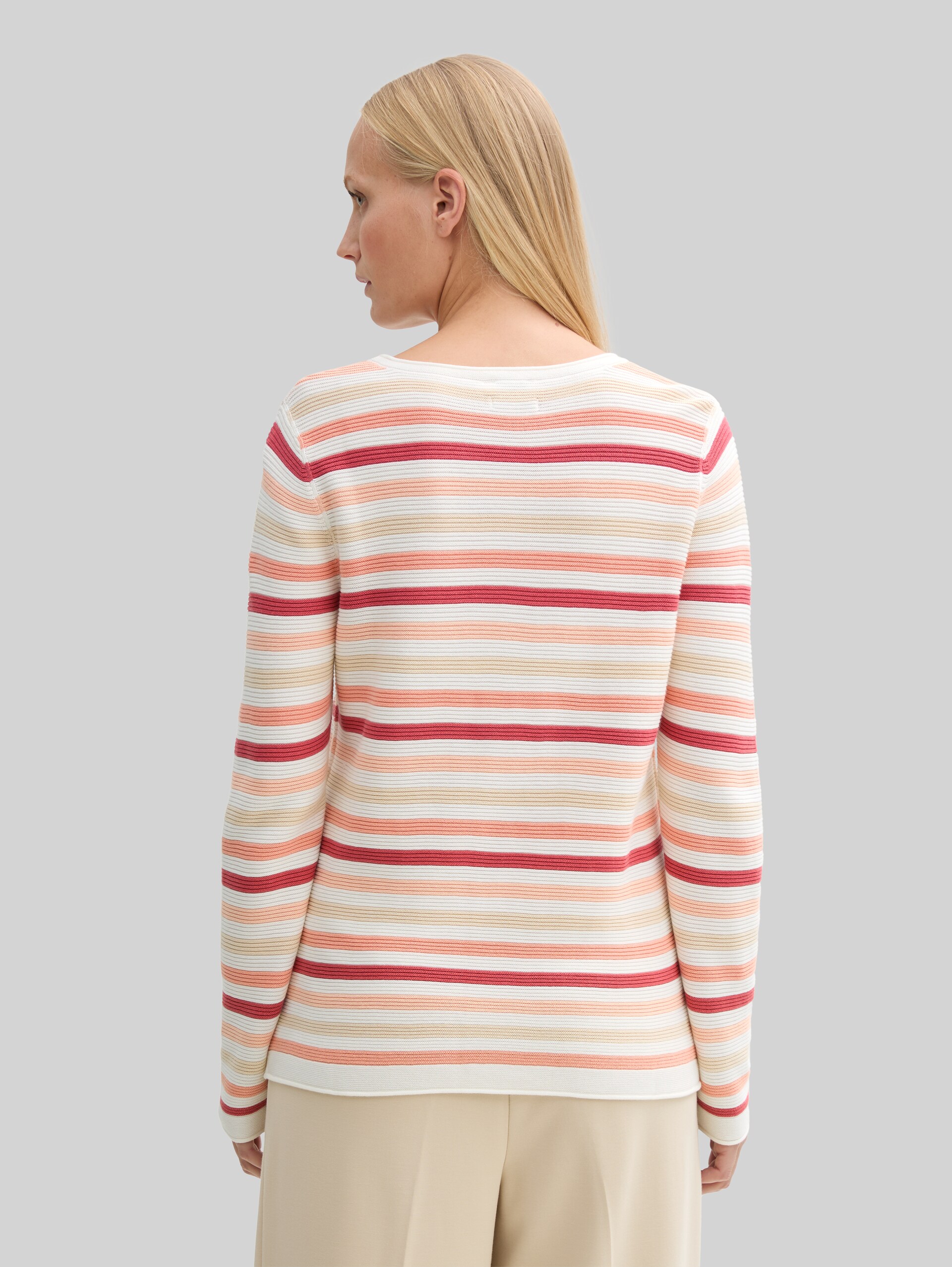 Strickpullover aus Baumwolle - peachy knit stripe design