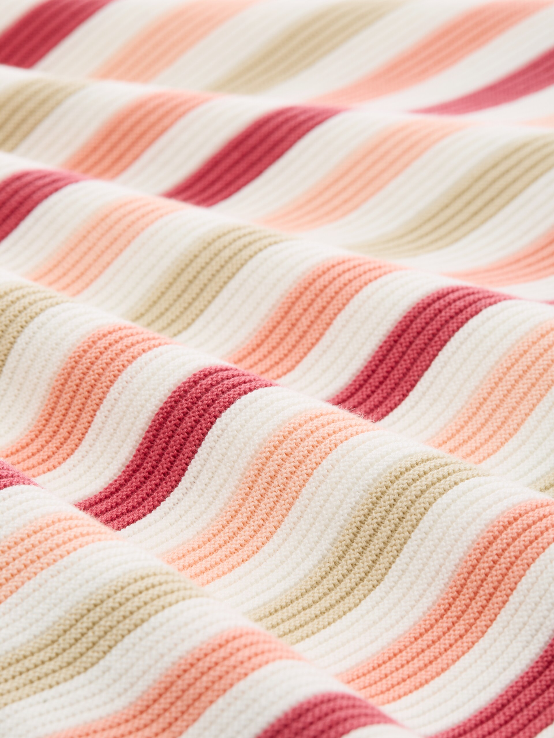 Strickpullover aus Baumwolle - peachy knit stripe design - Material-Ansicht