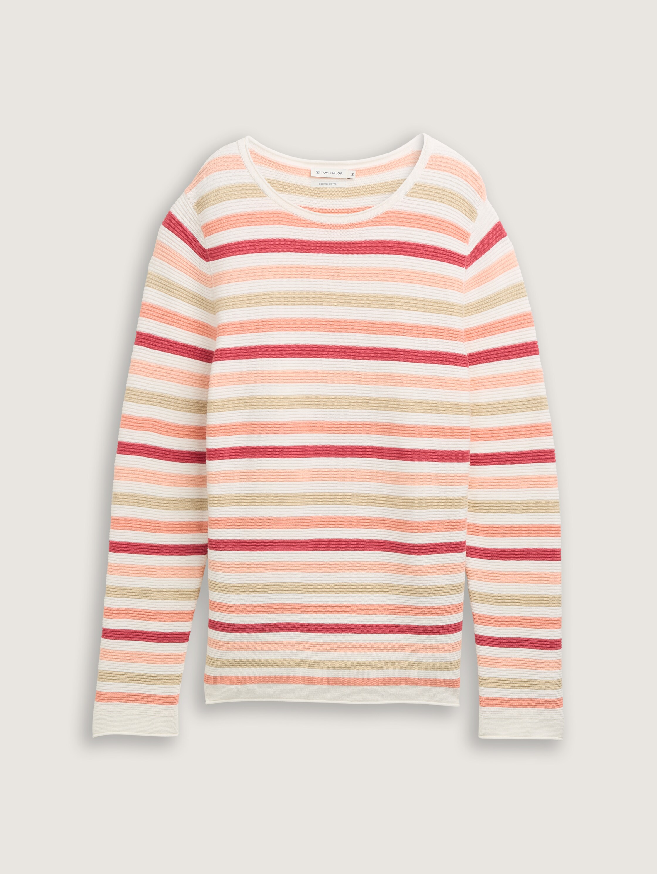 Strickpullover aus Baumwolle - peachy_knit_stripe_design - 