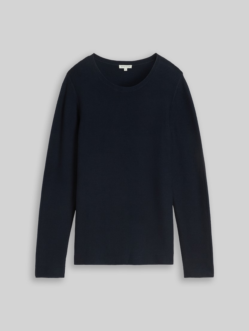 Gebreide trui van katoen door Women, midnight navy blue