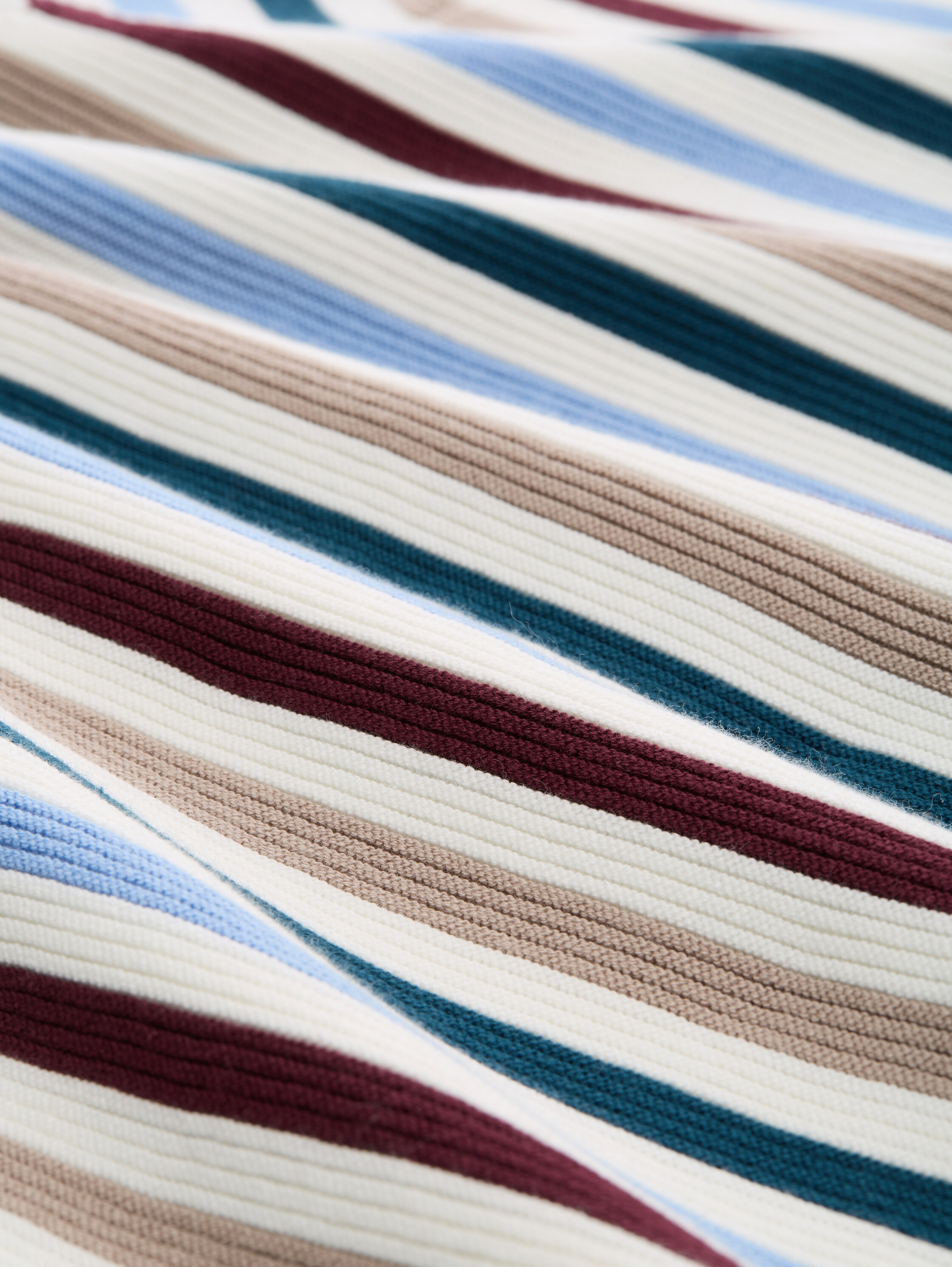 Gebreide trui van katoen - teal colored ottoman knit - Materiaalweergave