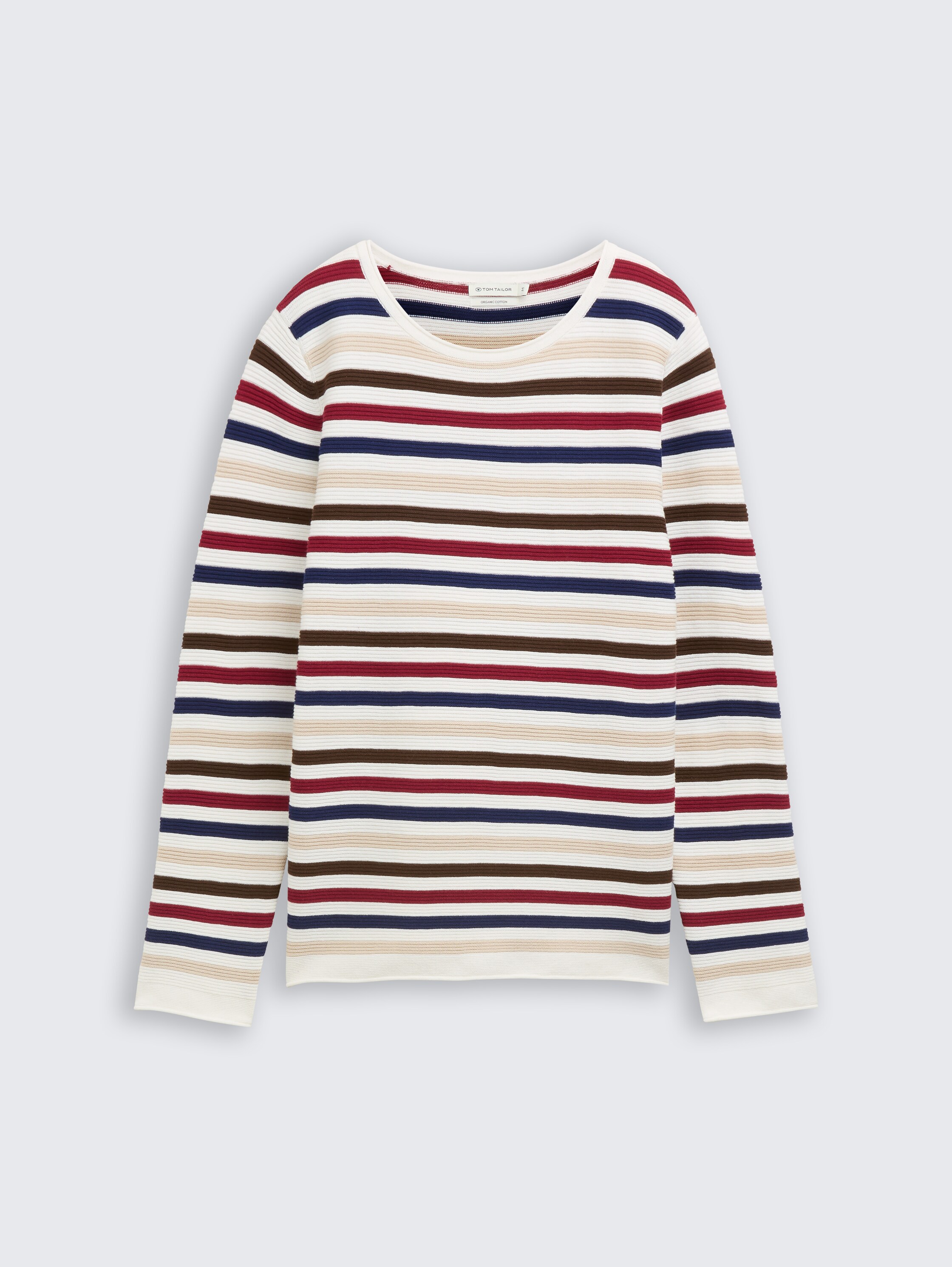 Gebreide trui van katoen - red brown ottoman