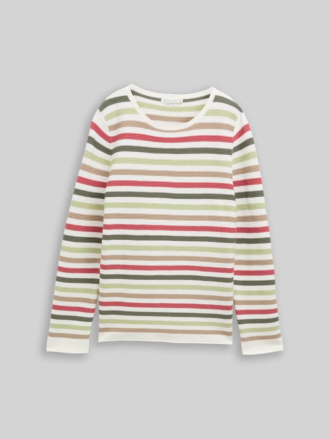 Pull en maille de coton par Women, cloudy green pink stripe