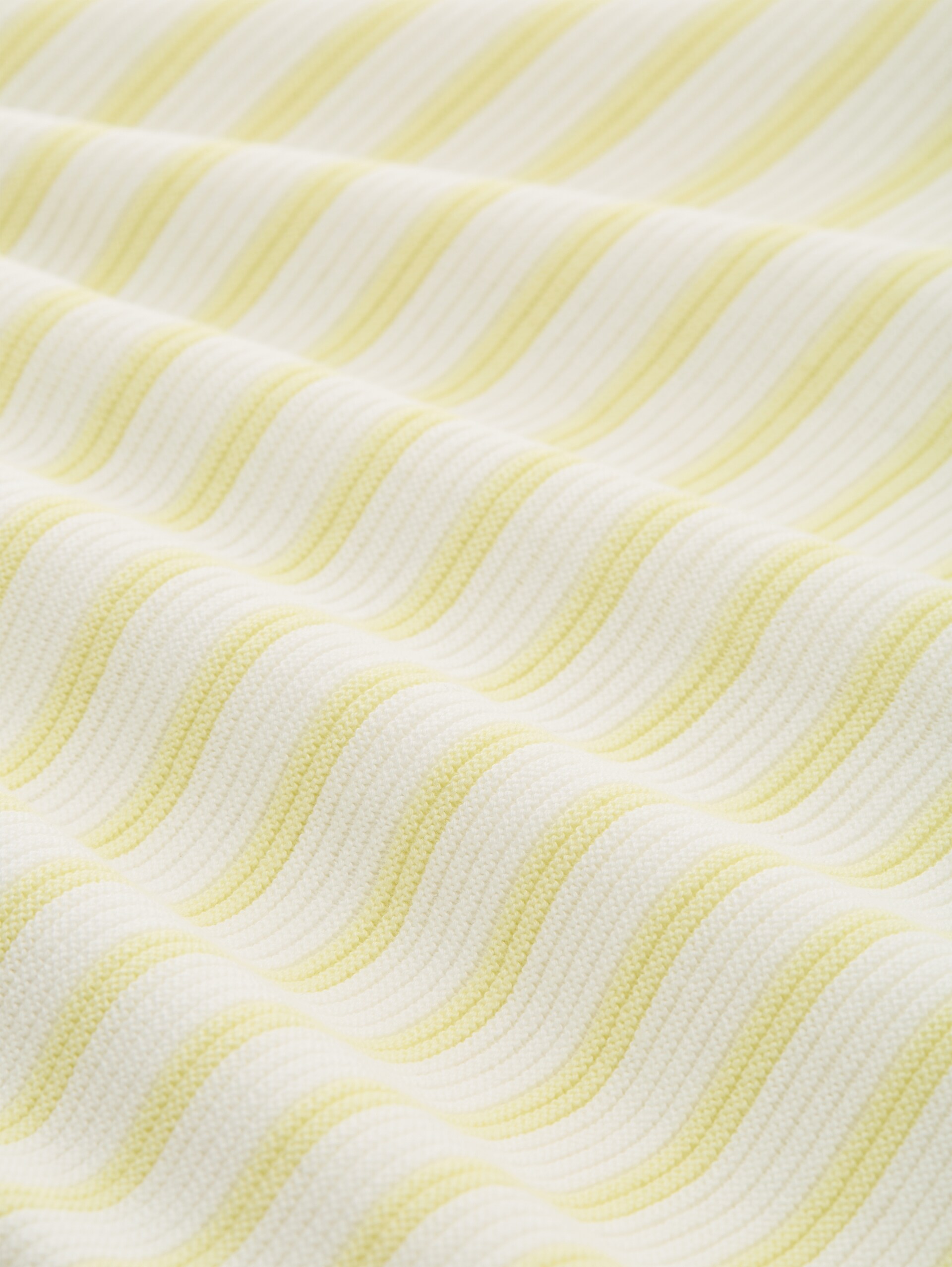 Strickpullover aus Baumwolle - yellow offwhite knit stripe - Material-Ansicht