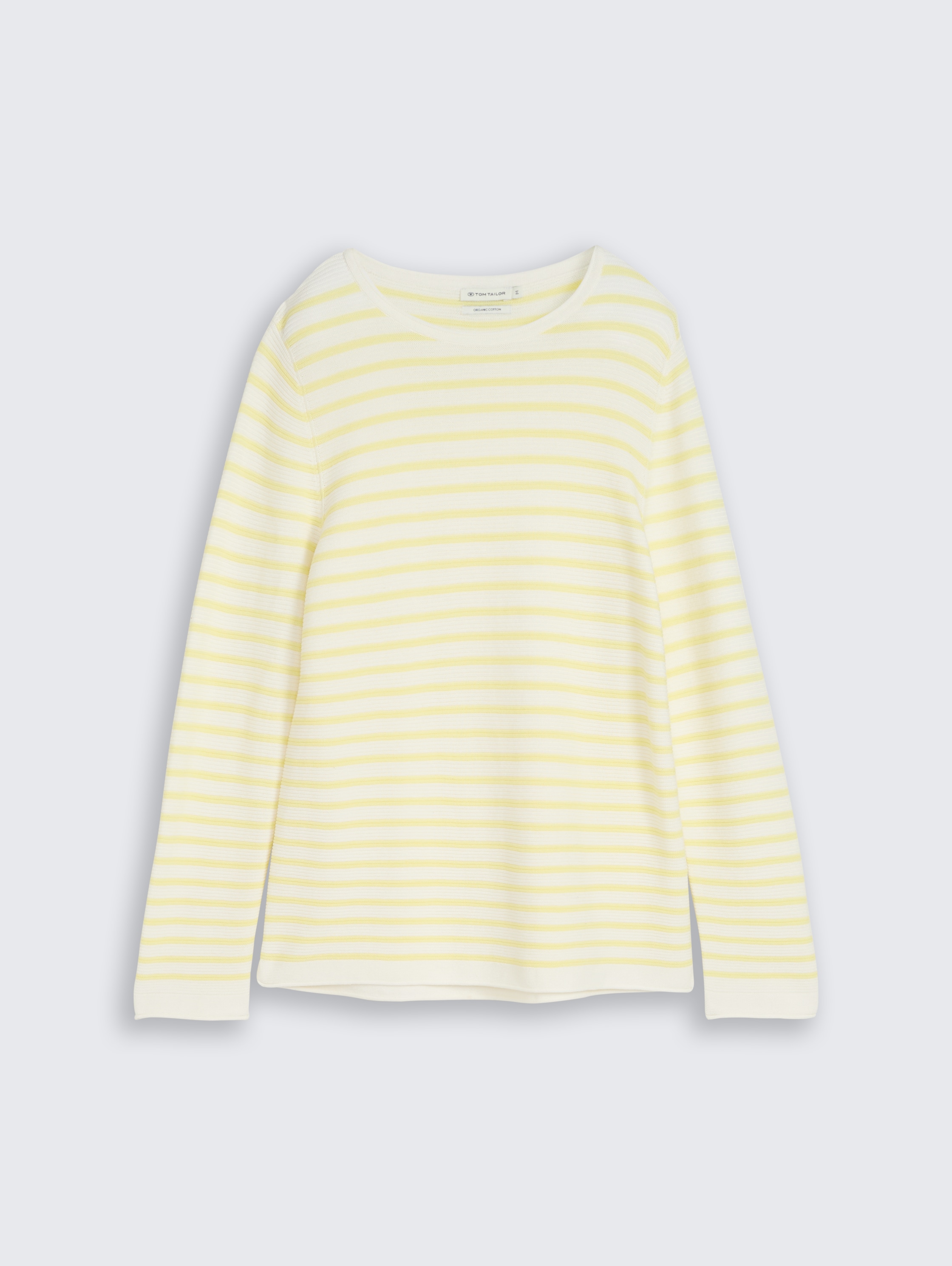 Strickpullover aus Baumwolle - yellow_offwhite_knit_stripe - 