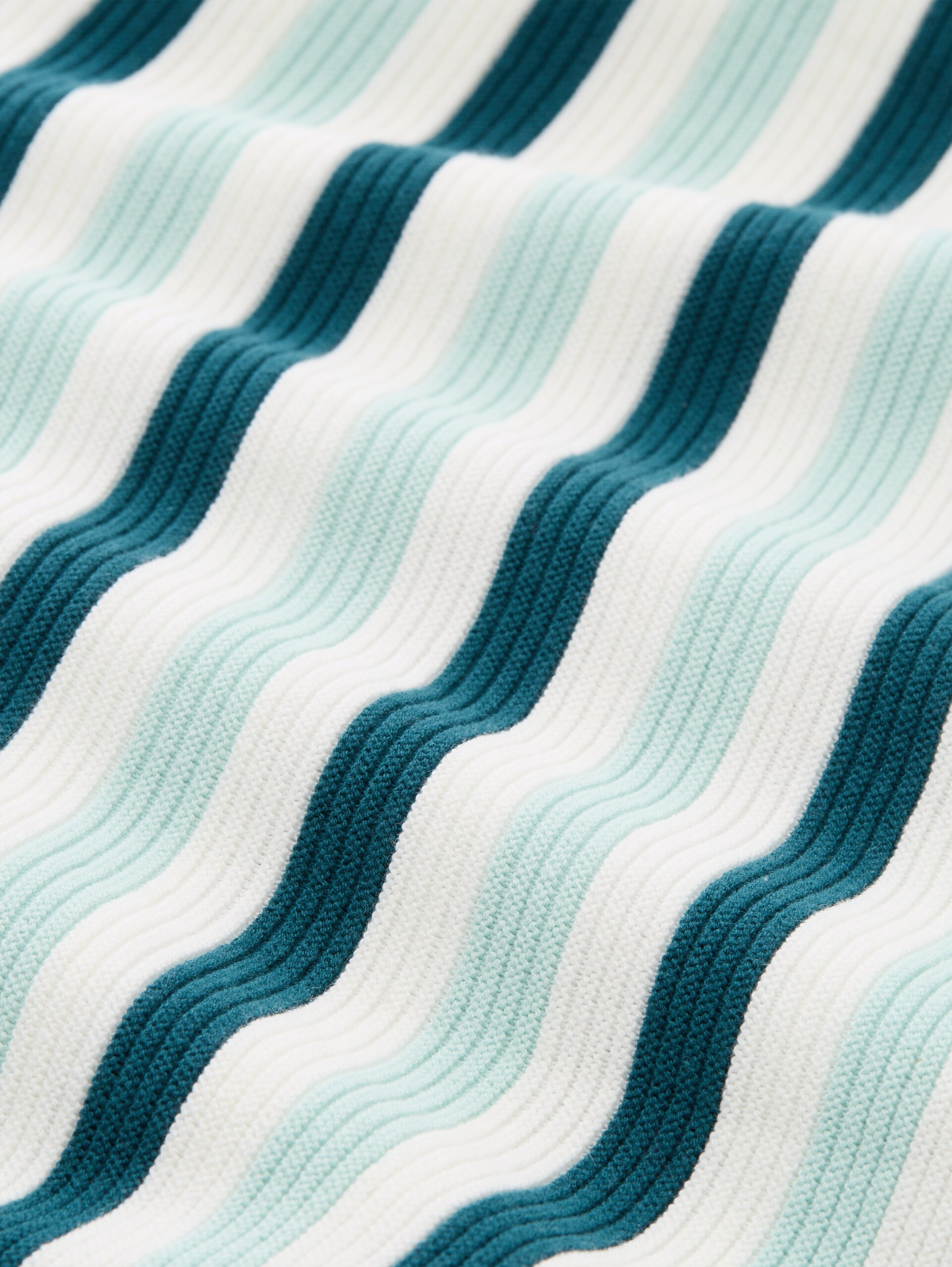 Strickpullover aus Baumwolle - mint green beige stripe - Material-Ansicht