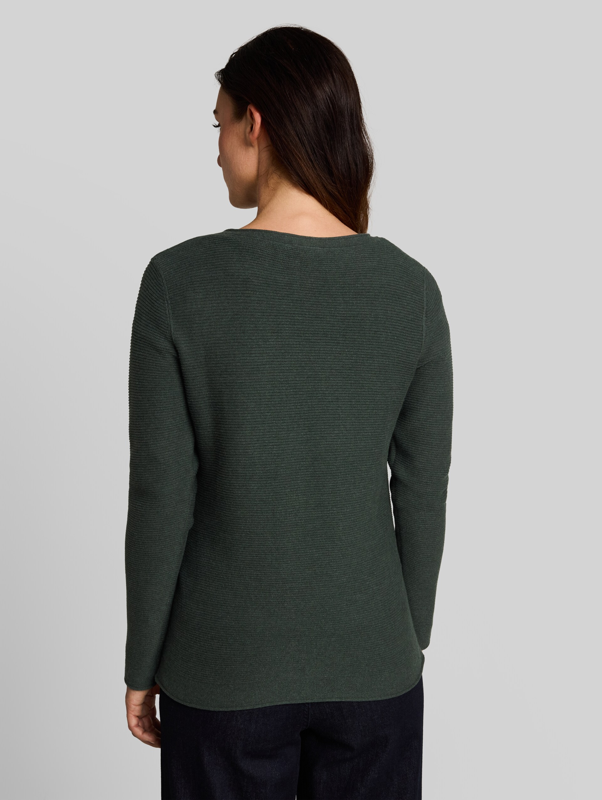 Strickpullover aus Baumwolle - dark olive melange