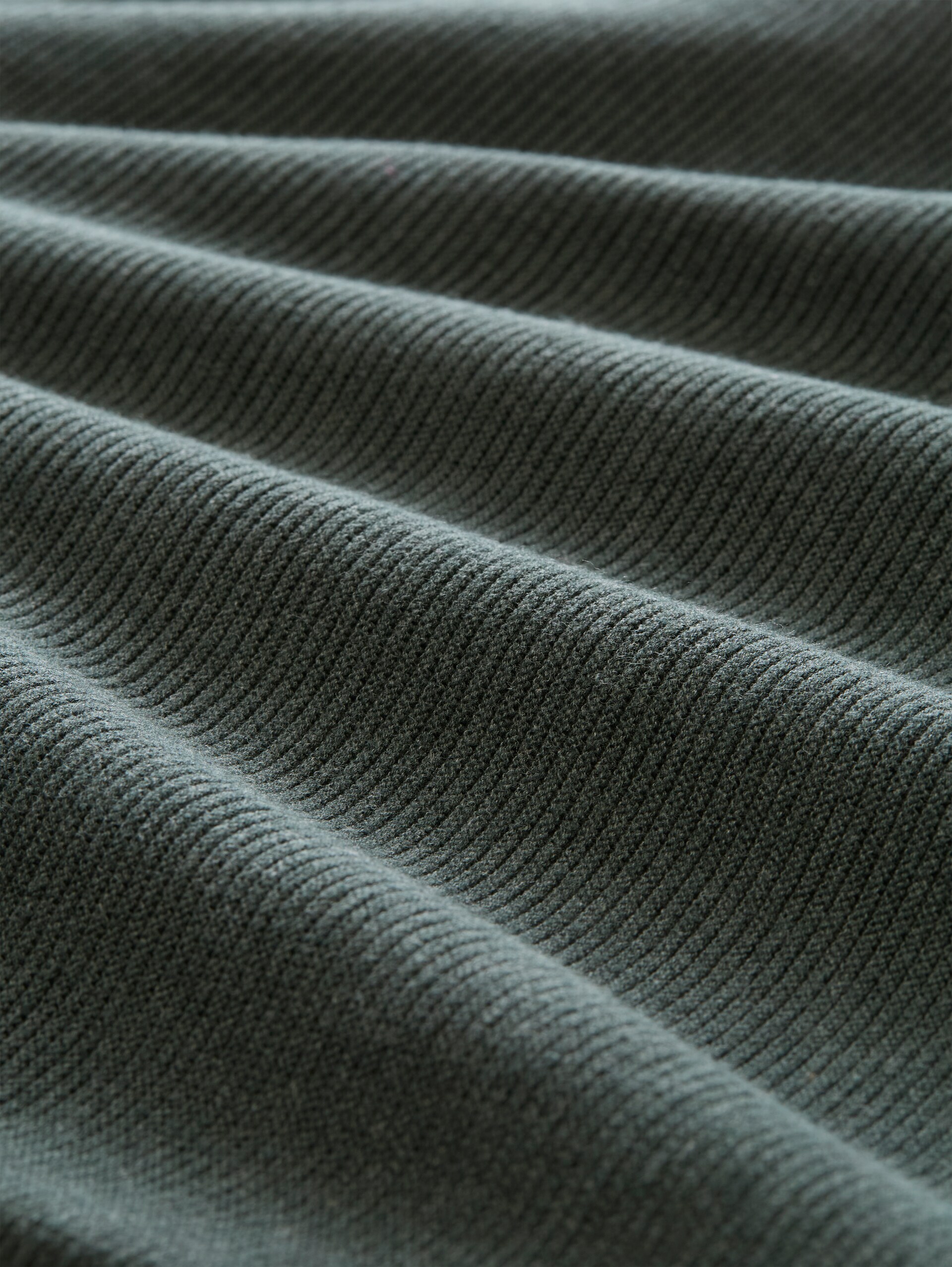Strickpullover aus Baumwolle - dark olive melange - Material-Ansicht