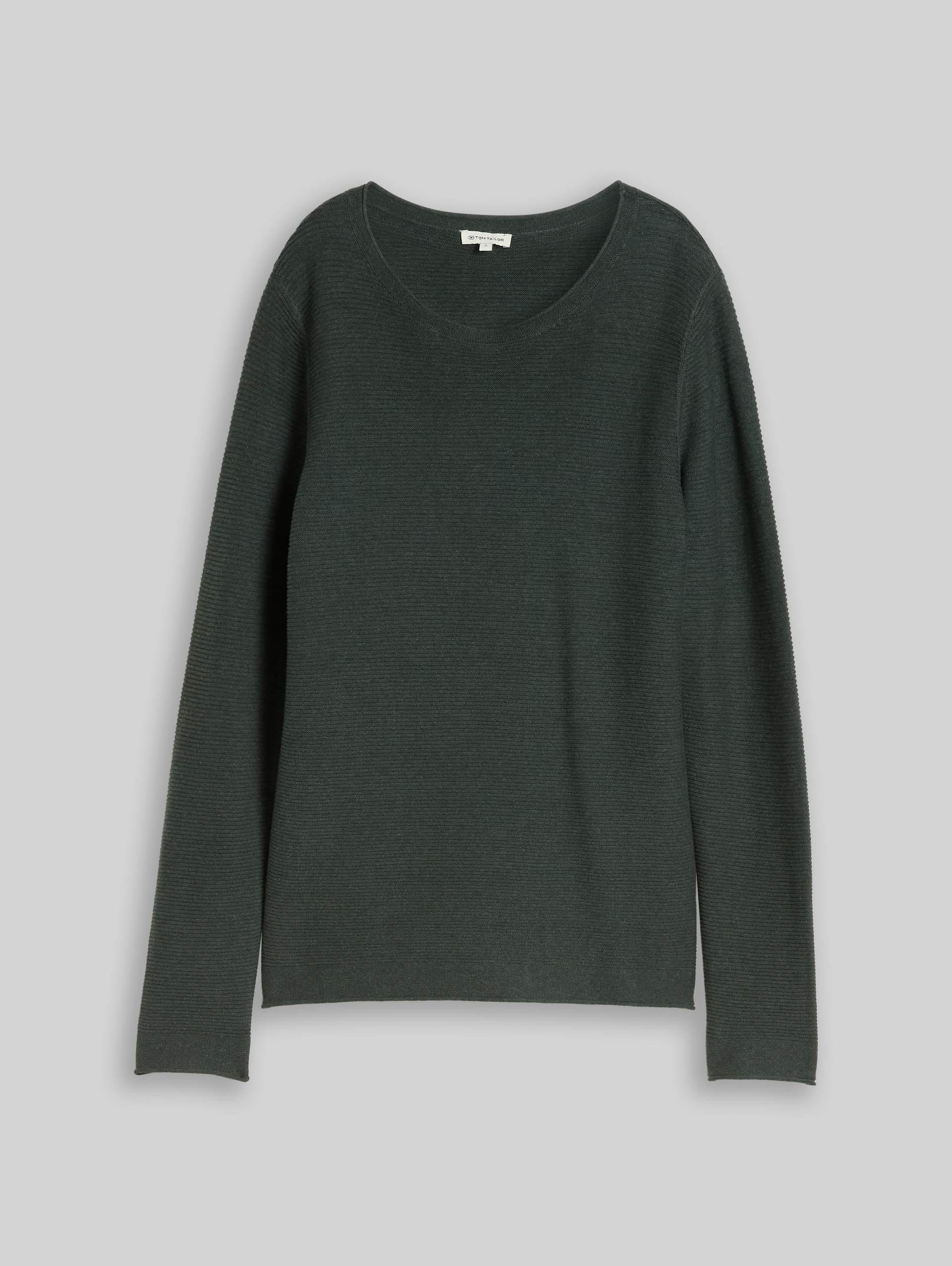 Strickpullover aus Baumwolle - dark olive melange
