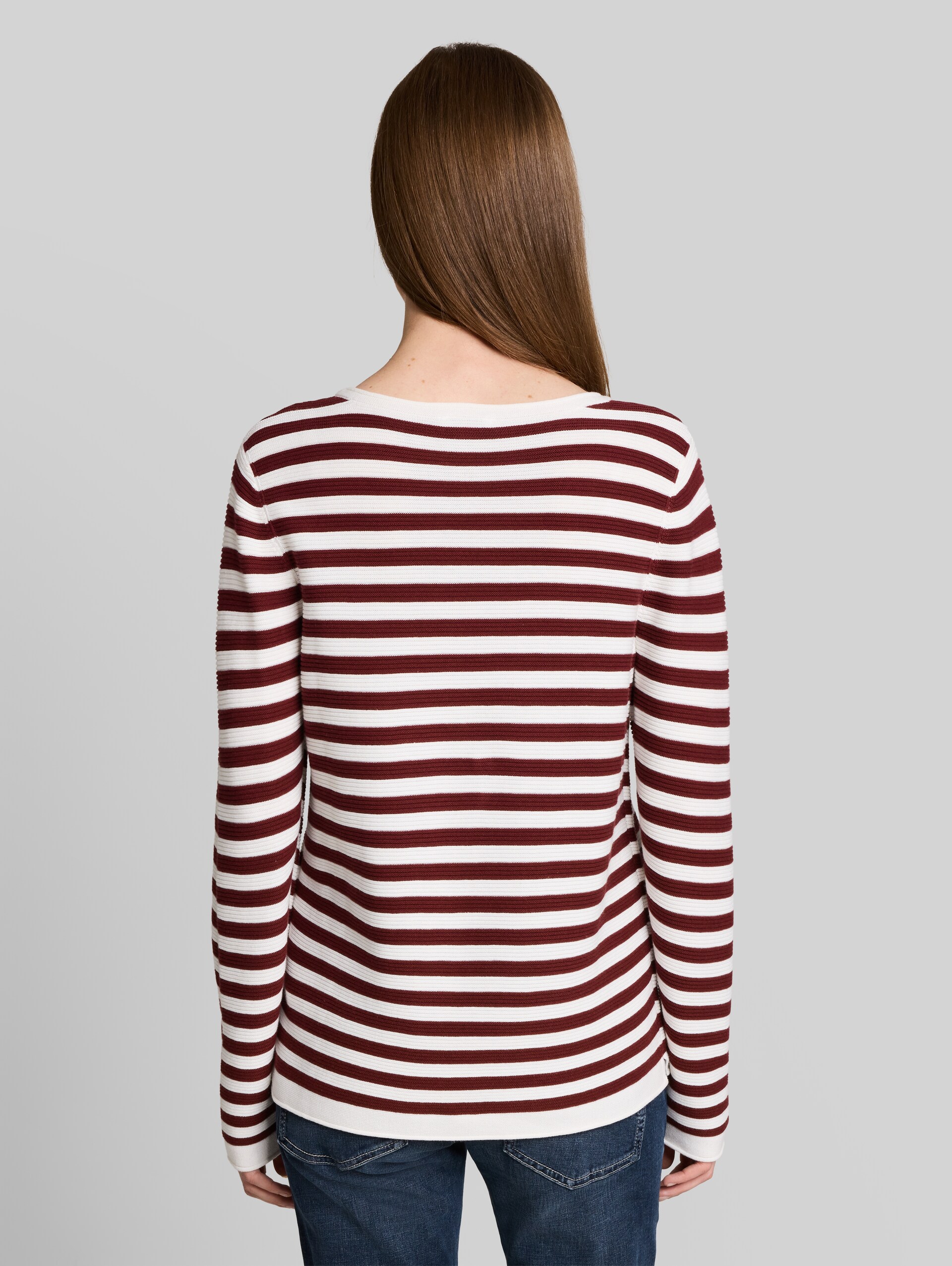 Gebreide trui van katoen - preppy plum stripe
