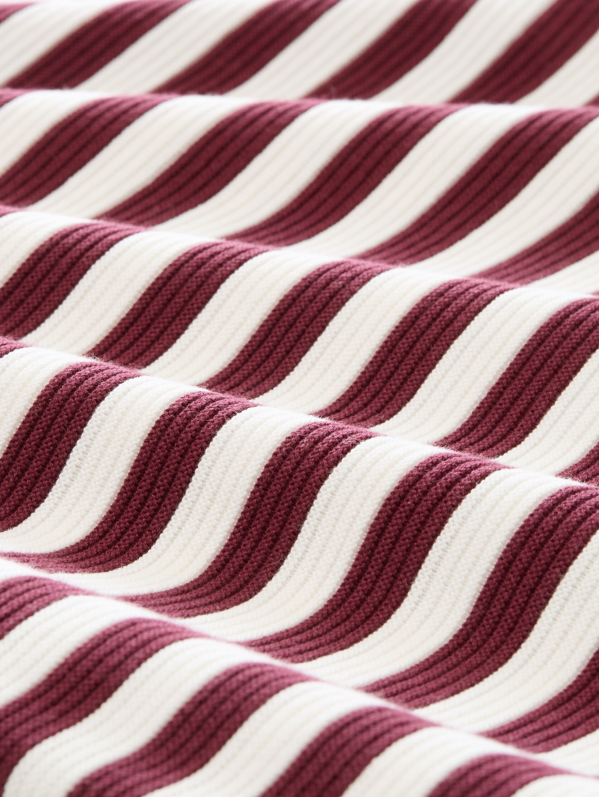 Gebreide trui van katoen - preppy plum stripe - Materiaalweergave