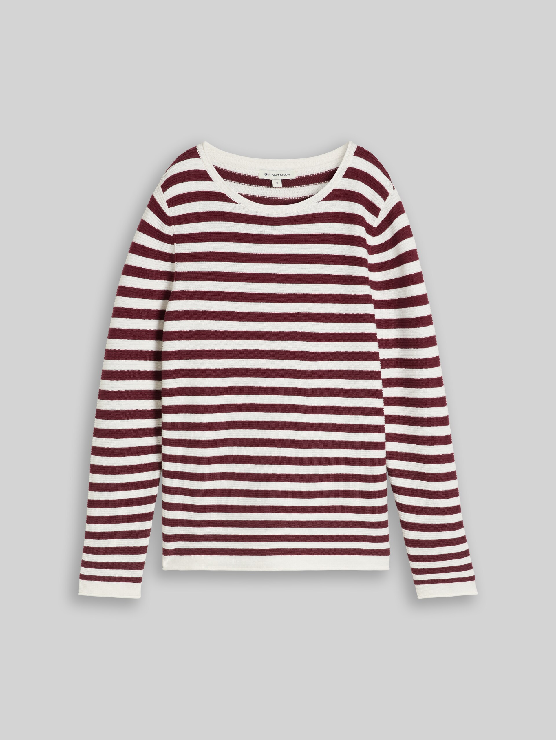 Gebreide trui van katoen - preppy plum stripe