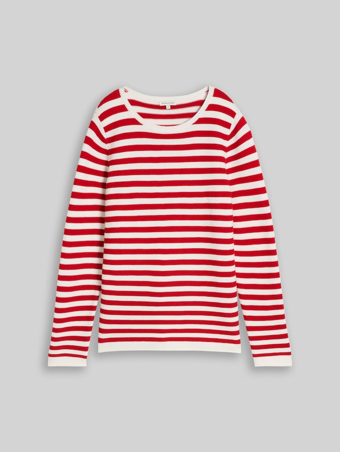 Strickpullover aus Baumwolle von Women, soft red stripe