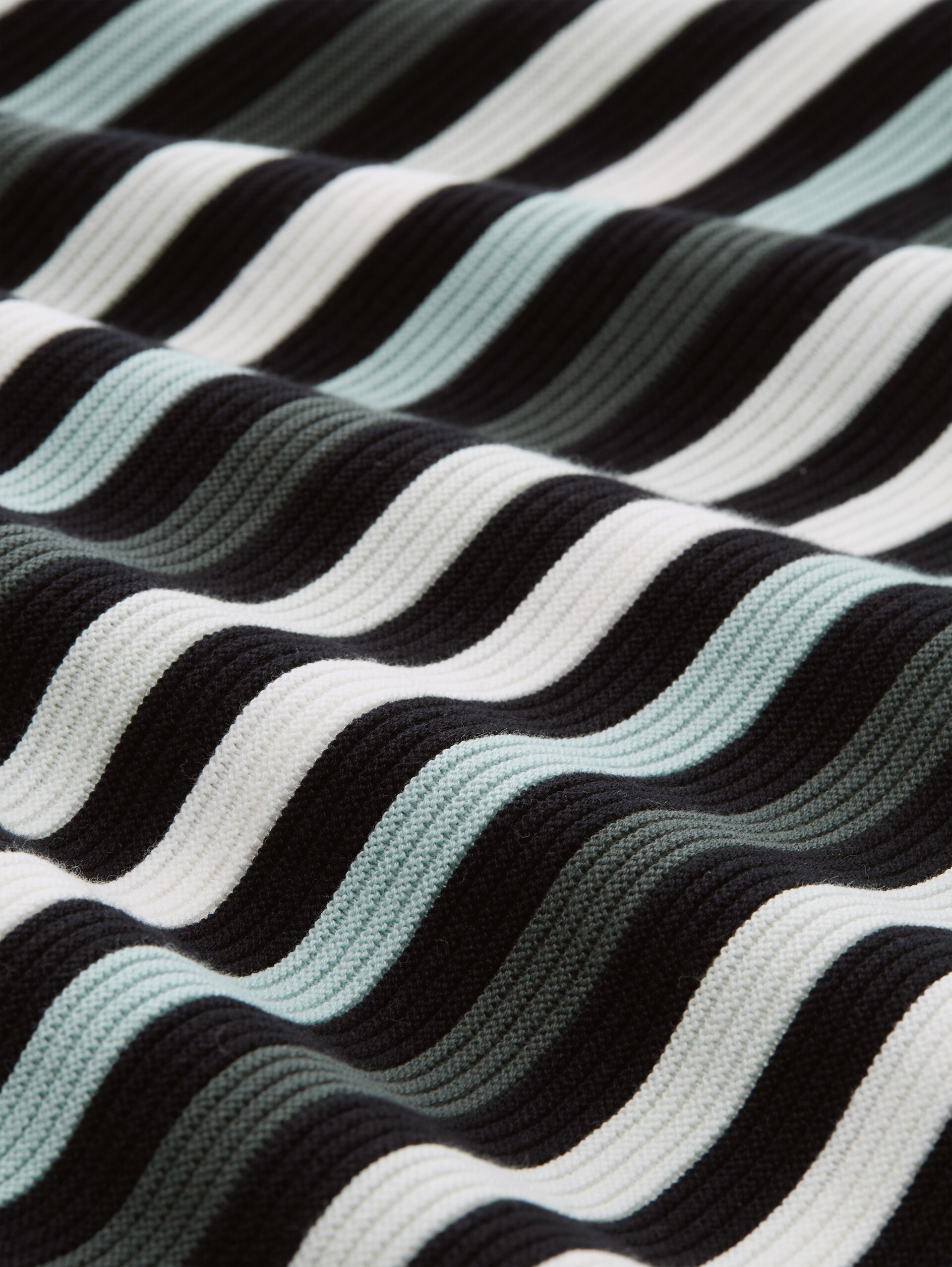 Strickpullover aus Baumwolle - dusty green black stripe - Material-Ansicht