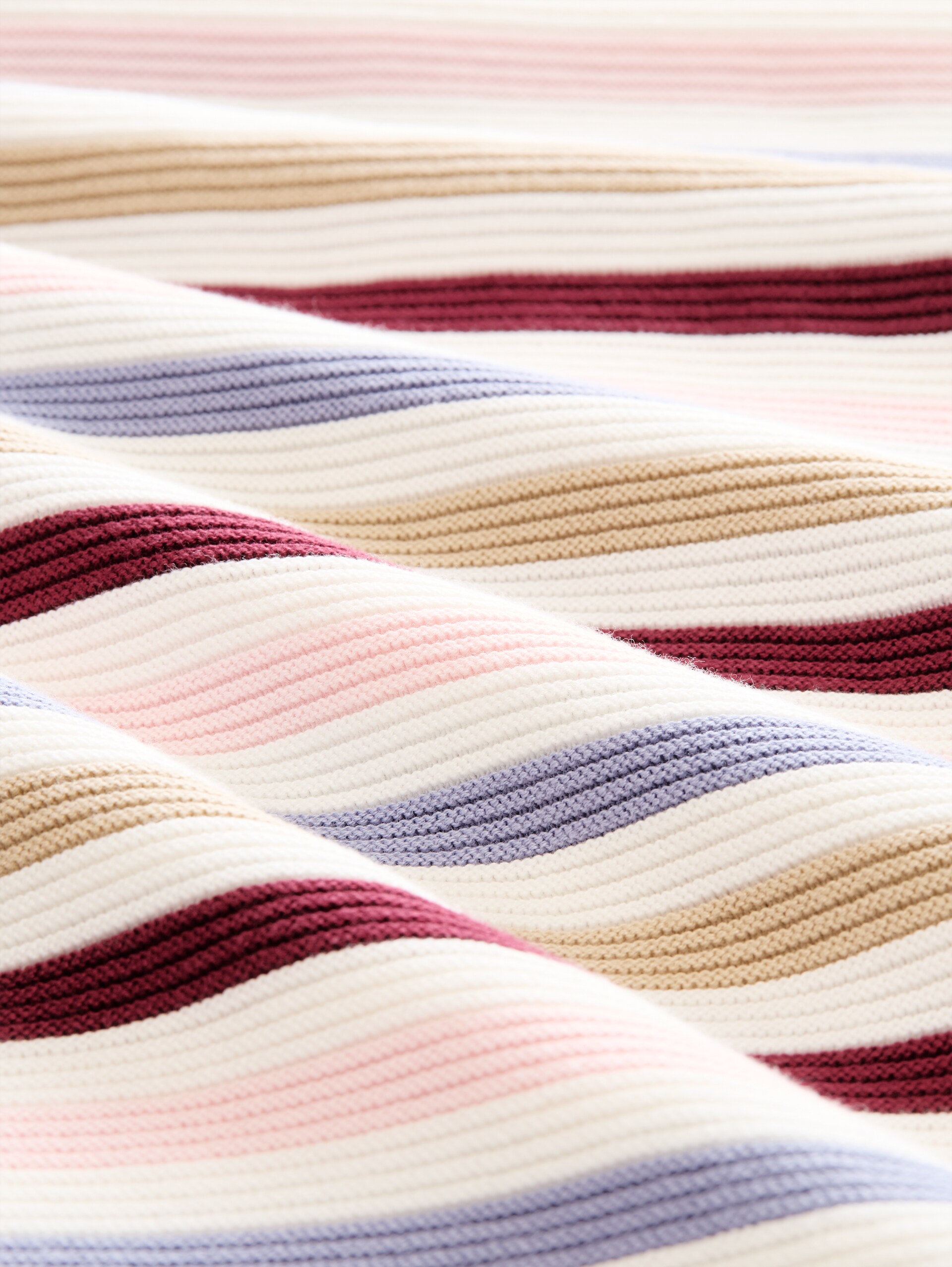Cotton knitted jumper - rosa beige plum regular stripe - Material view