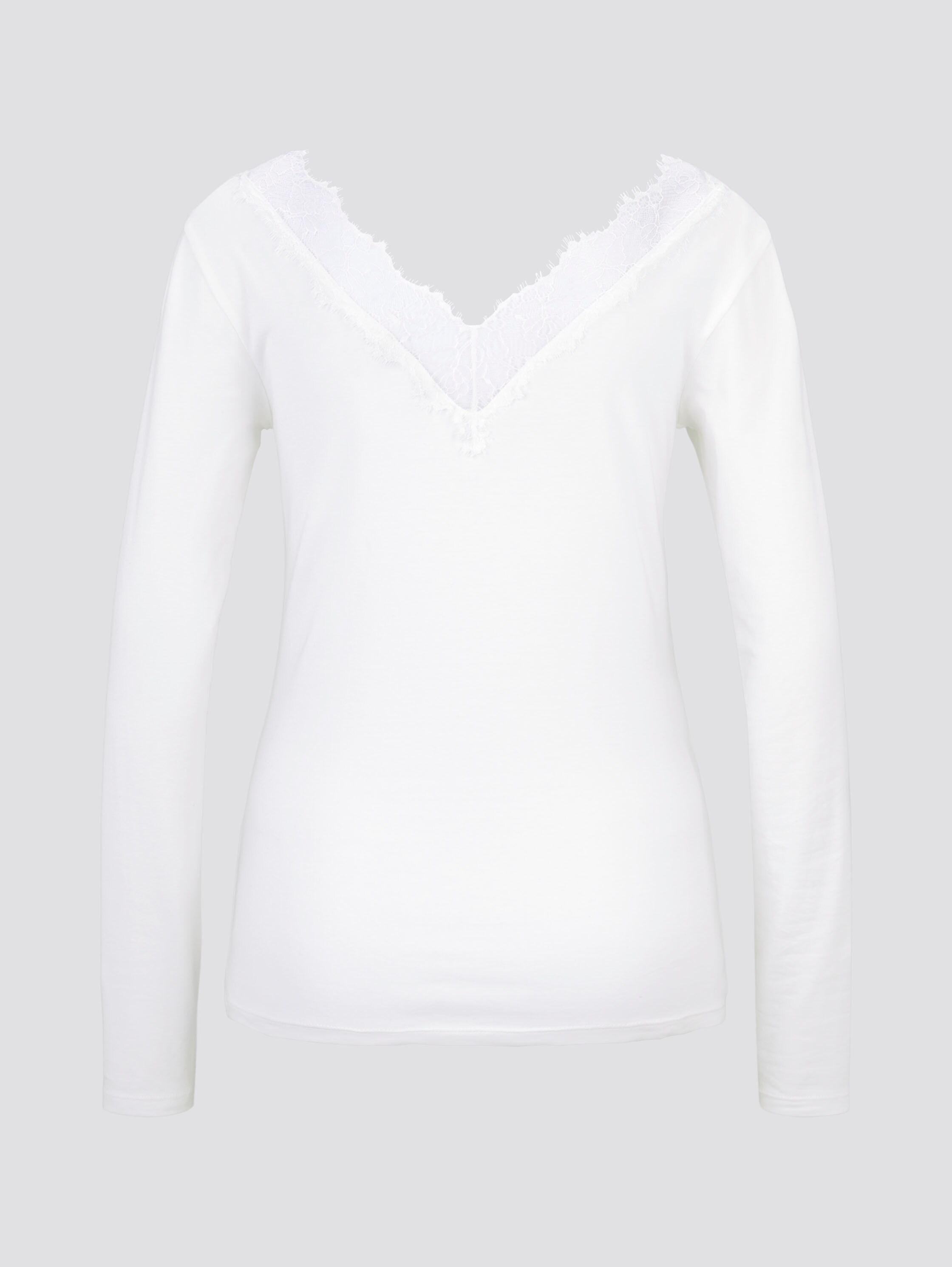 Langarmshirt mit Spitzen-Detail - 6
