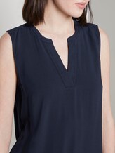 Ärmellose Bluse mit Henley-Ausschnitt - Real Navy Blue