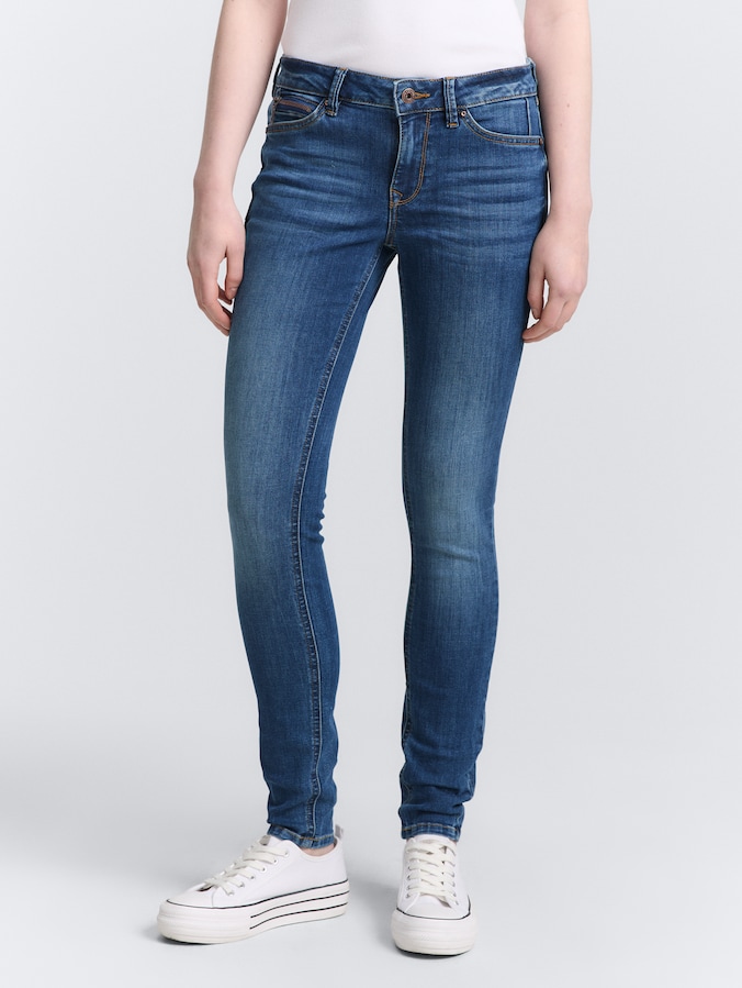 TTJONA EXTRA SKINNY jeans door Denim Female, Clean Mid Stone Blue Denim