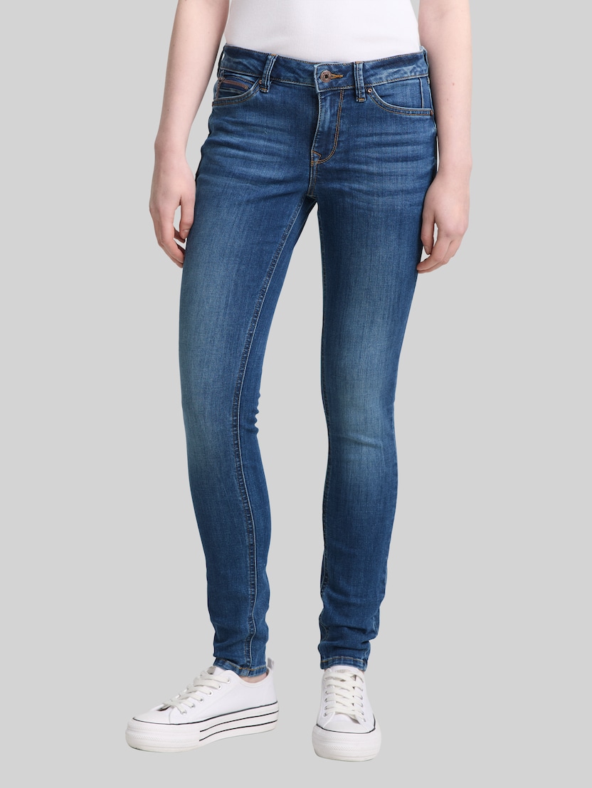 TTJONA EXTRA SKINNY-jeans door Denim Female, Clean Mid Stone Blue Denim