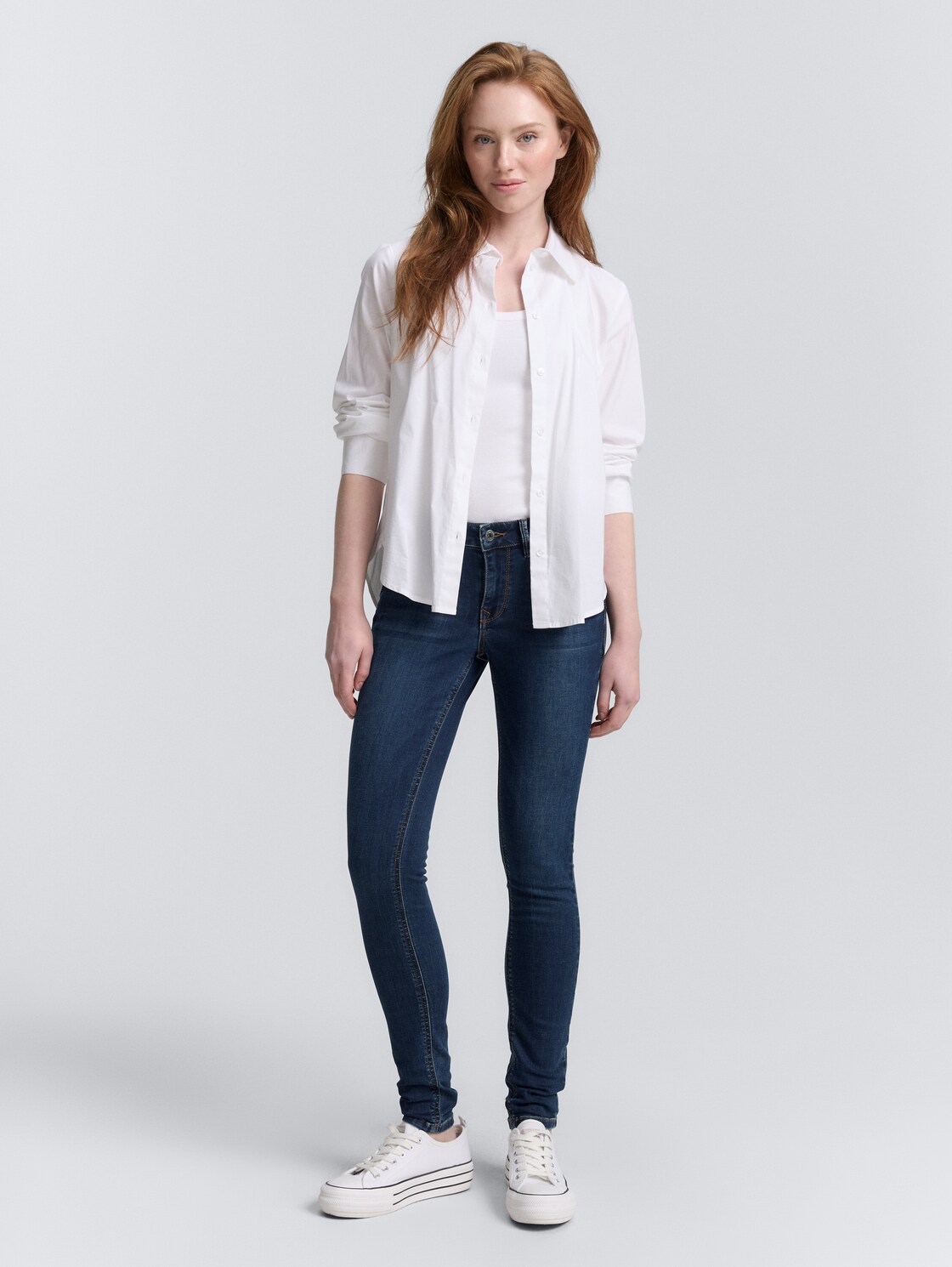 TTJONA EXTRA SKINNY Jeans - dark stone wash denim - Model-Vorderansicht