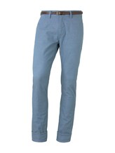 Geselecteerd, Getextureerde Travis Slim Chino Broek met Riem door Tom Tailor, blauw