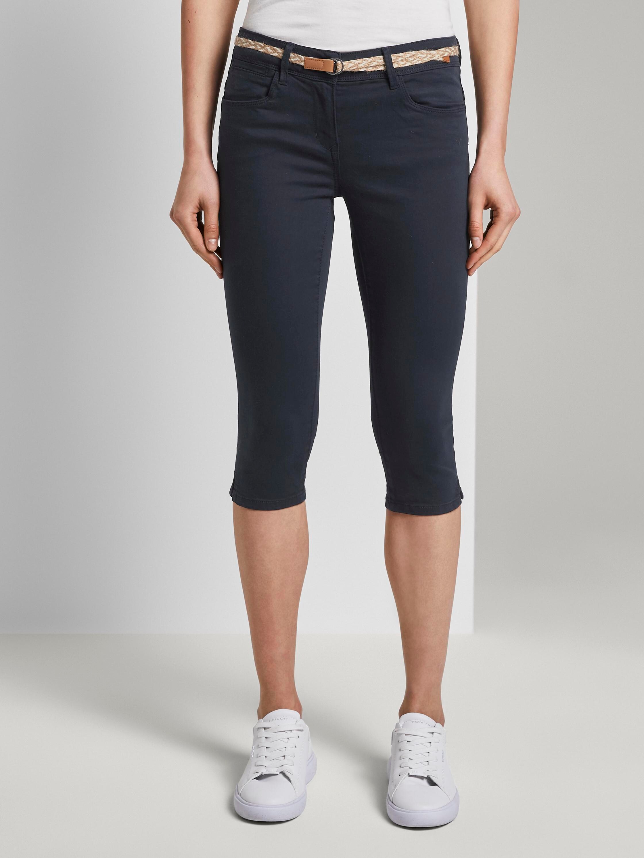 Pantacourt Alexa Slim en lyocell mélangé - Sky Captain Blue - Vue de face du modèle