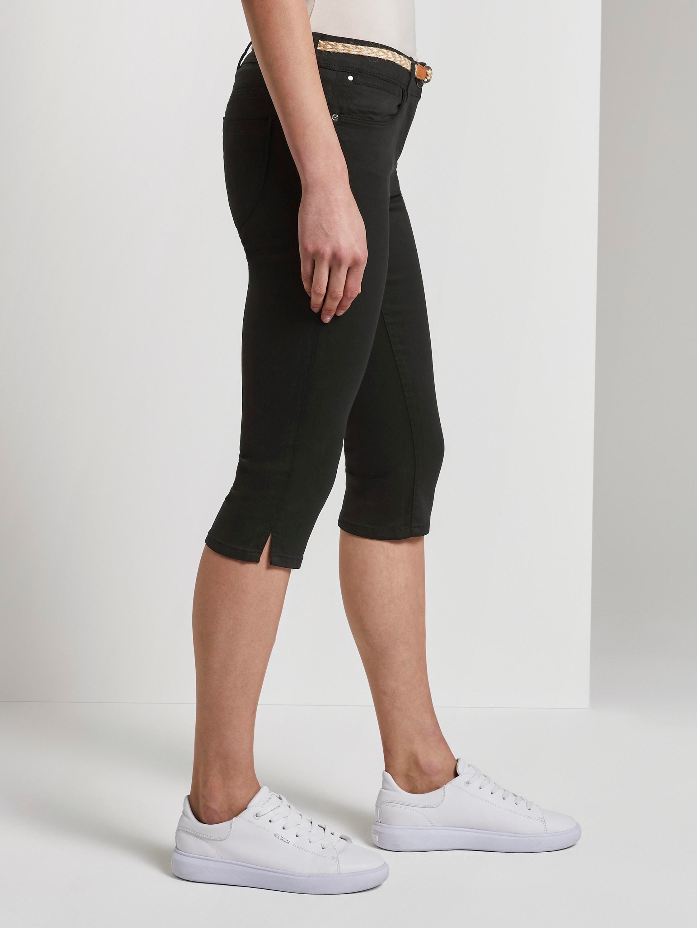 Alexa slim lyocell-blend capri trousers - deep black