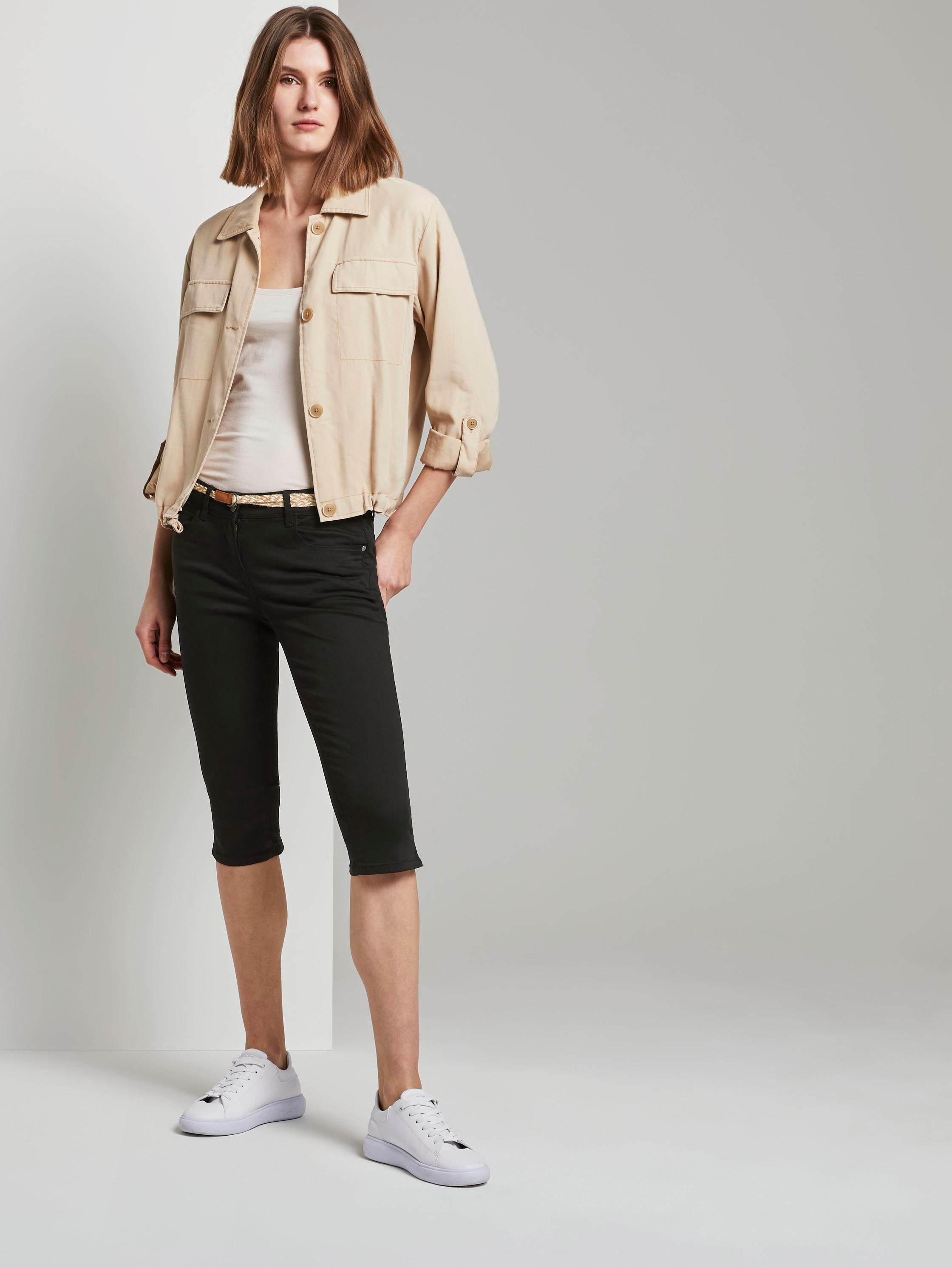 Alexa slim lyocell-blend capri trousers - deep black