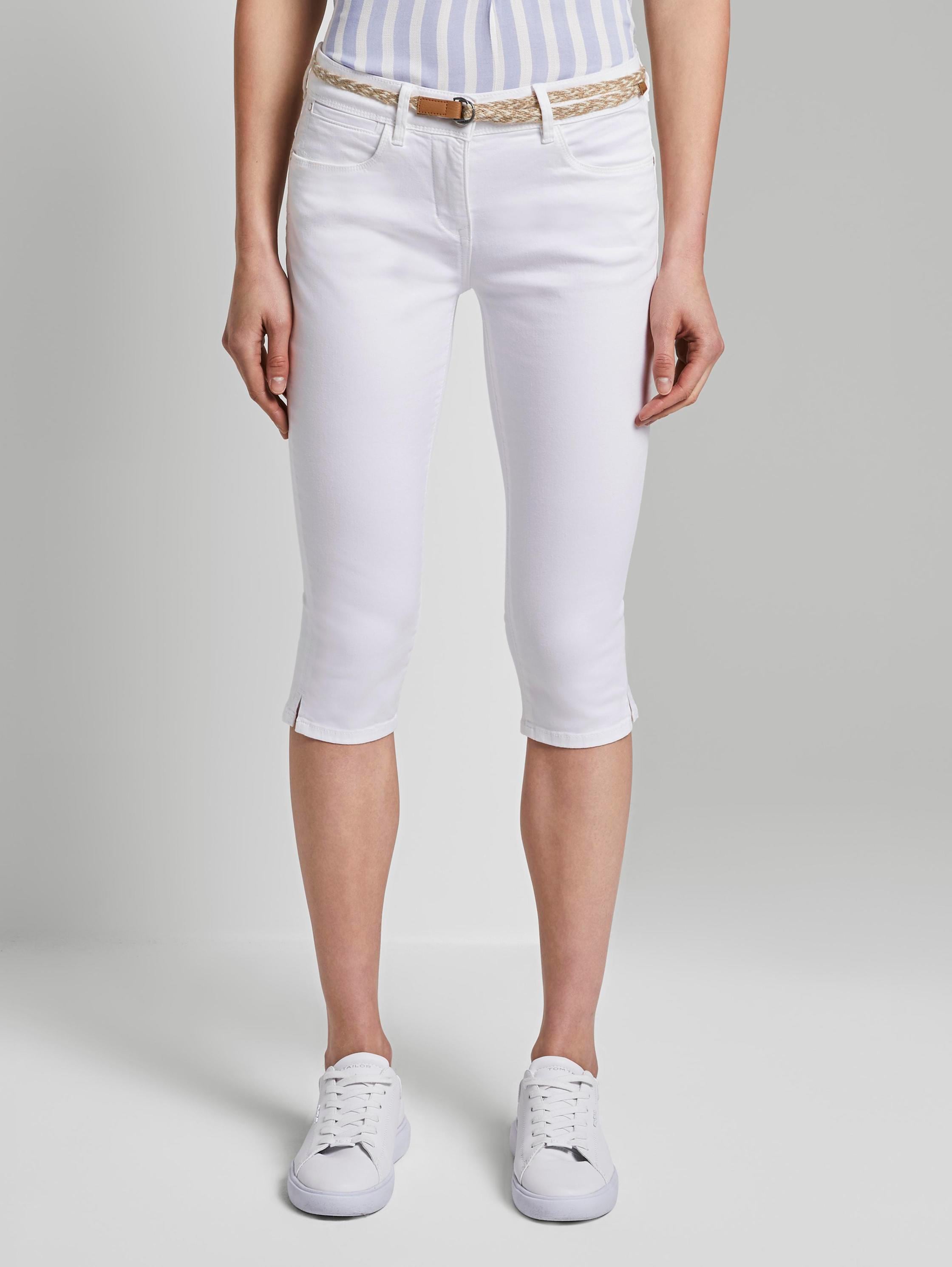 Alexa Slim Caprihose aus Lyocellgemisch - White - Model-Vorderansicht