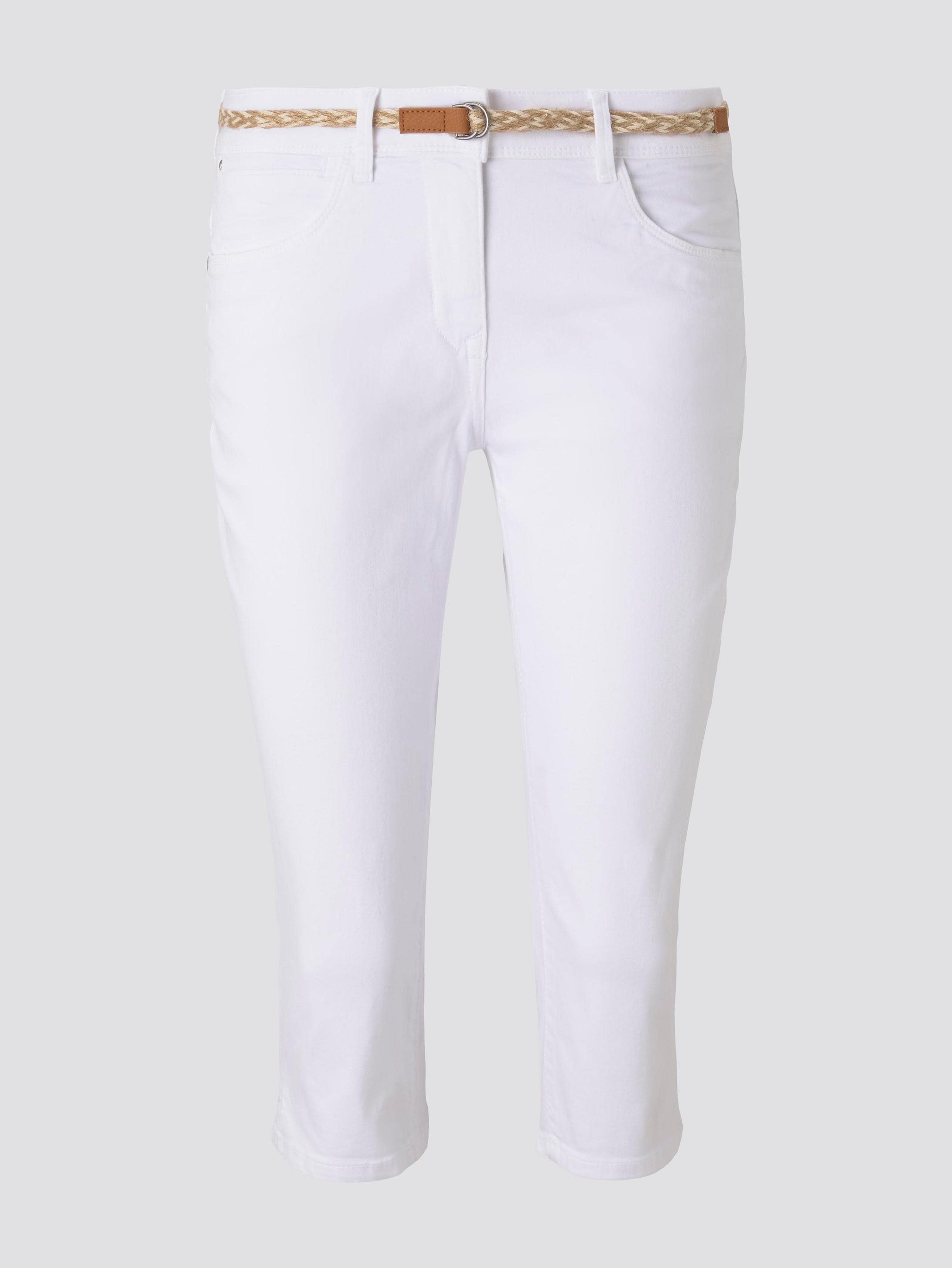 Alexa Slim Caprihose aus Lyocellgemisch - White - Vorder-Produkt-Ansicht