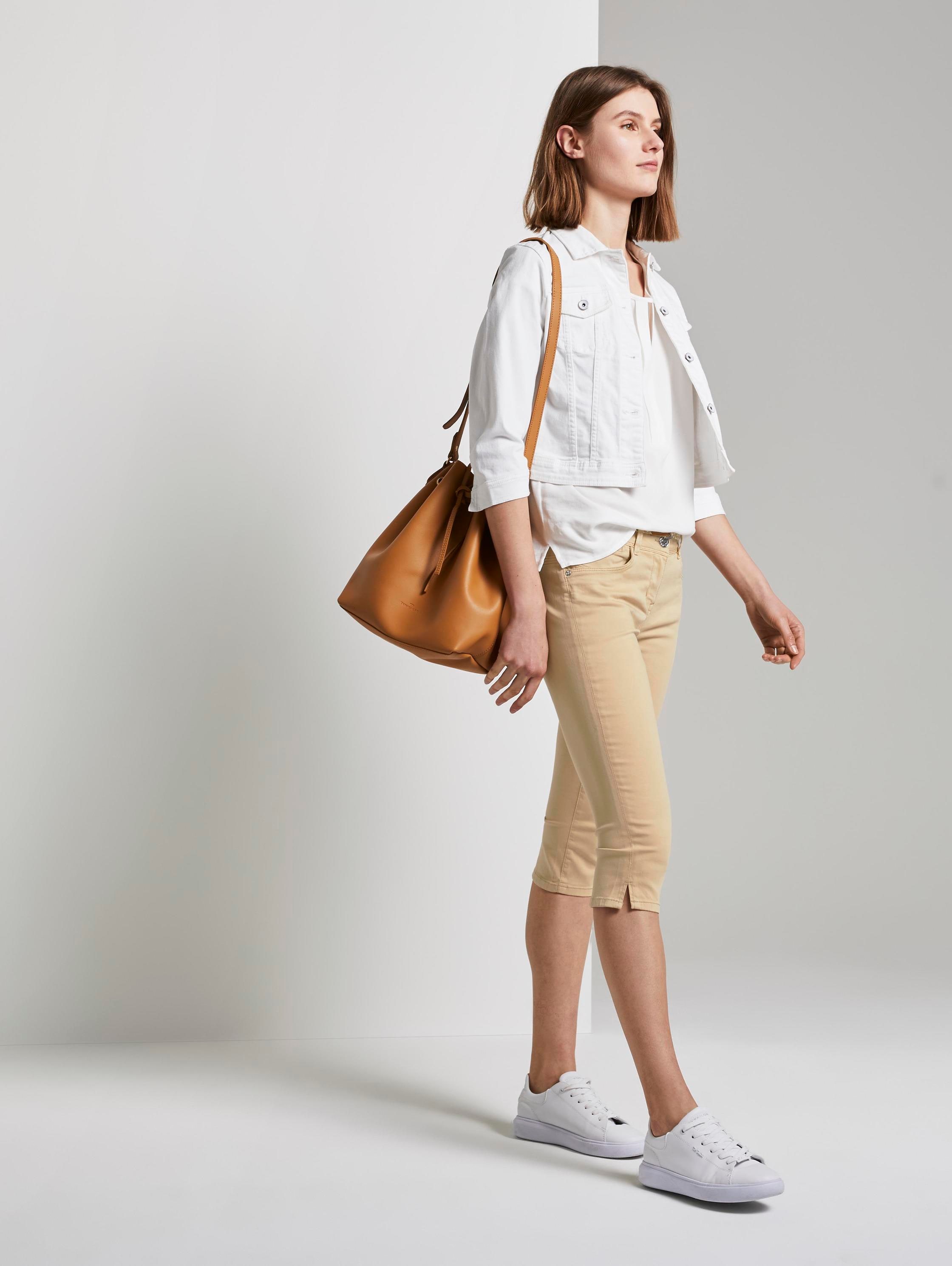 Alexa Slim Caprihose aus Lyocellgemisch - cream toffee