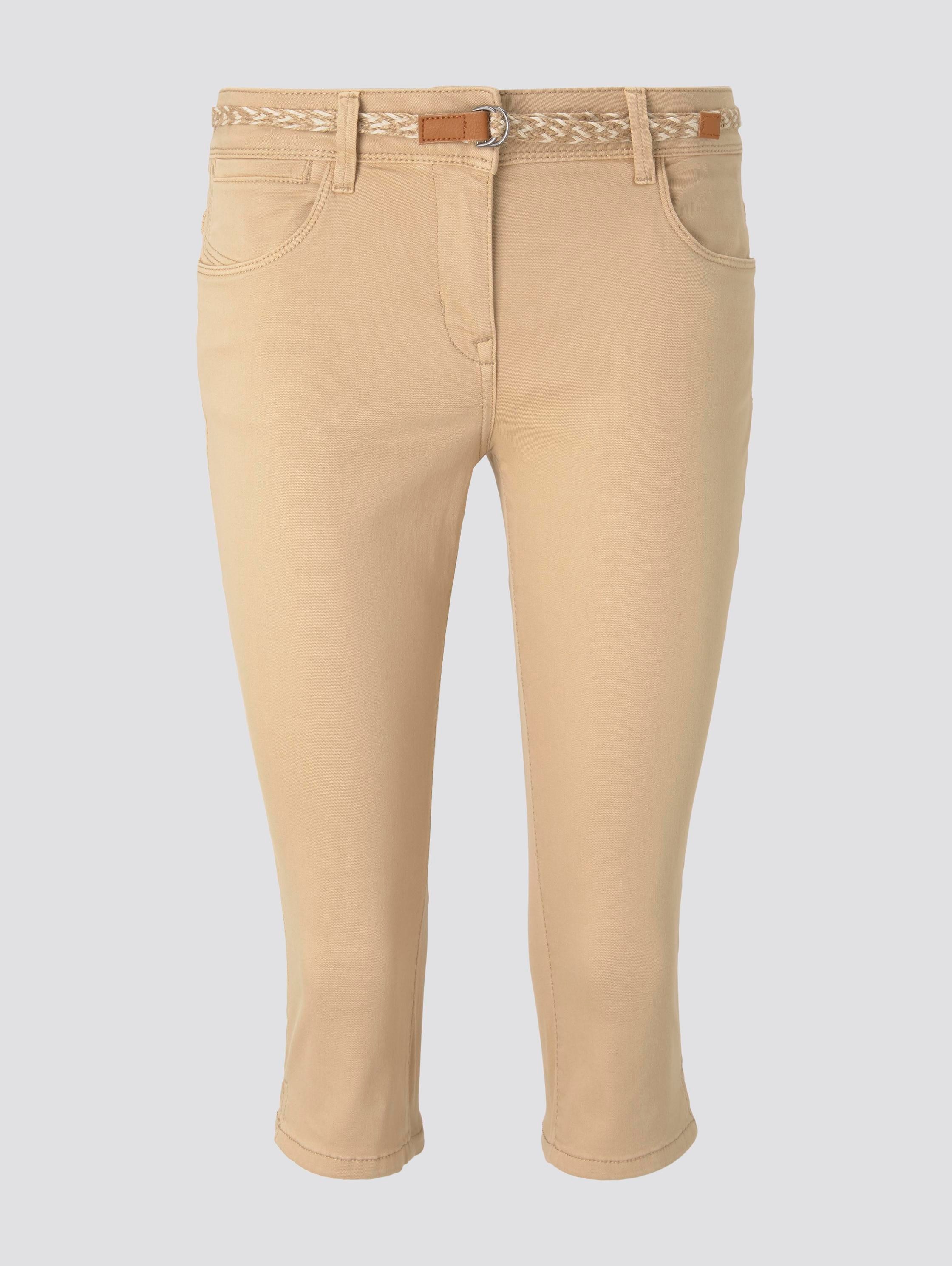 Alexa Slim Caprihose aus Lyocellgemisch - cream toffee - Vorder-Produkt-Ansicht