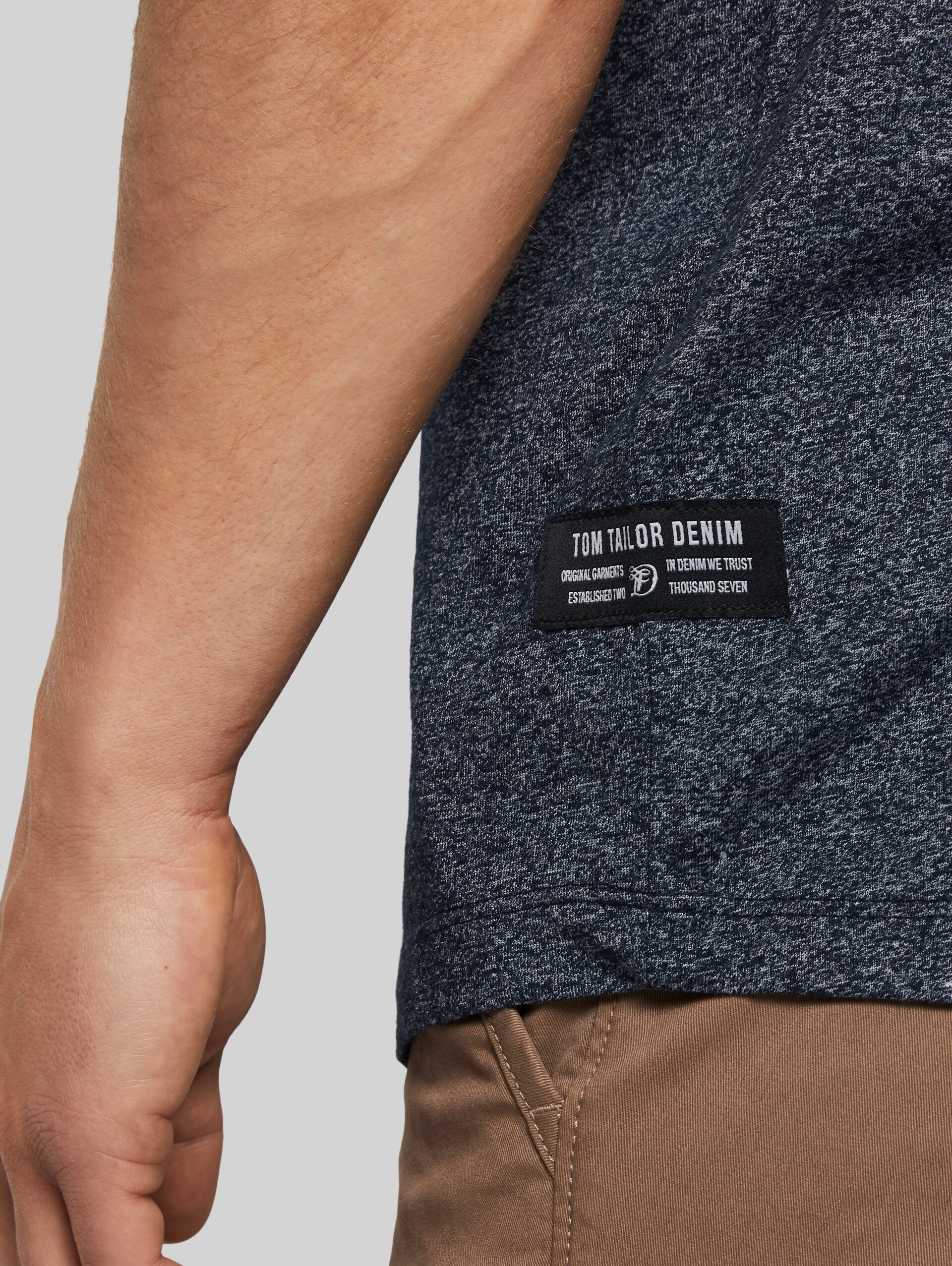 gestructureerd T-shirt - Sky Captain Blue Non-Solid