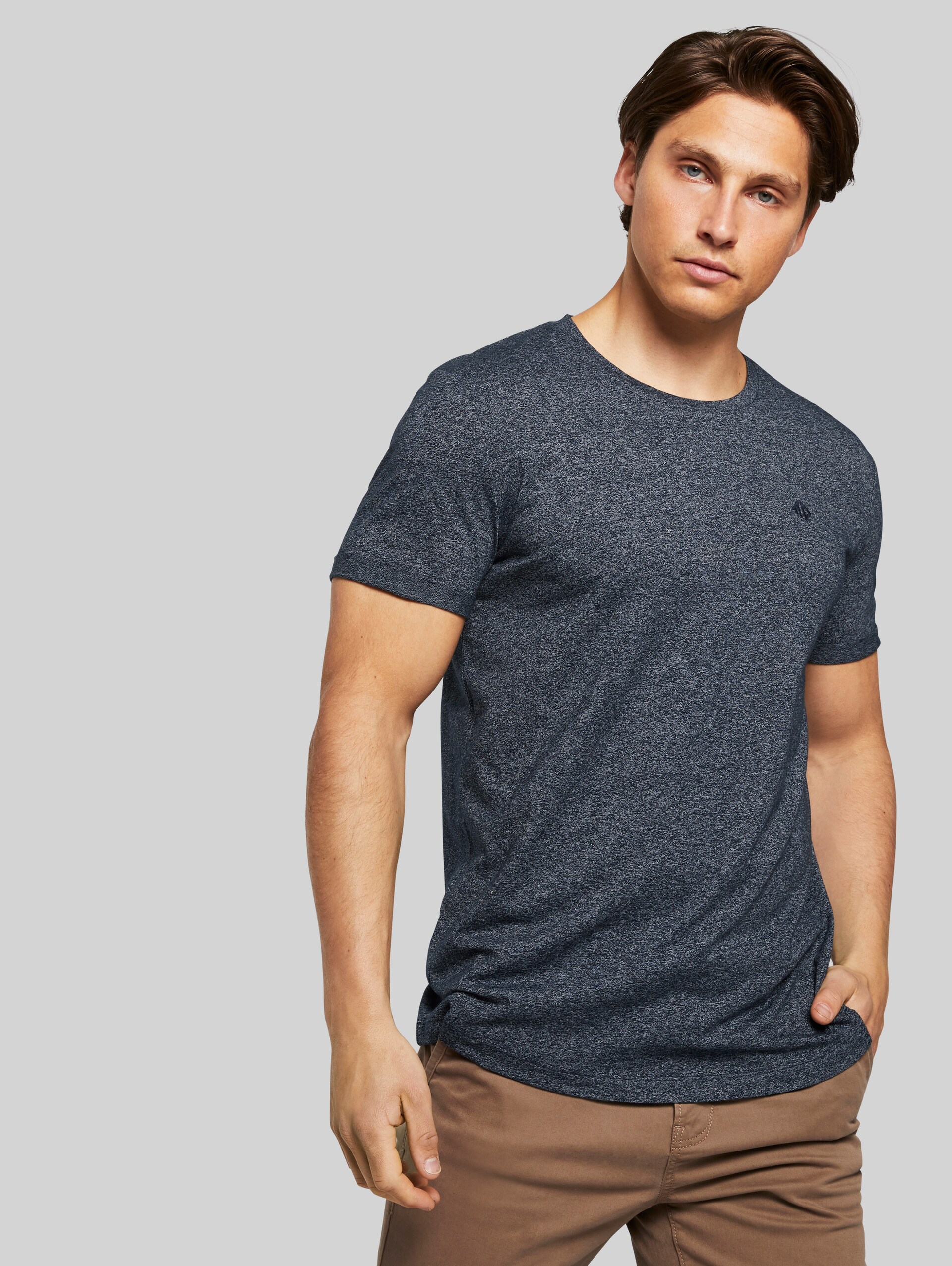 gestructureerd T-shirt - Sky Captain Blue Non-Solid