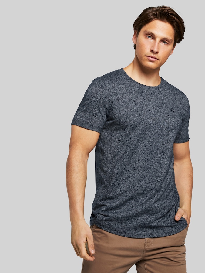 T-shirt texturé par Denim Male, Sky Captain Blue Non-Solid