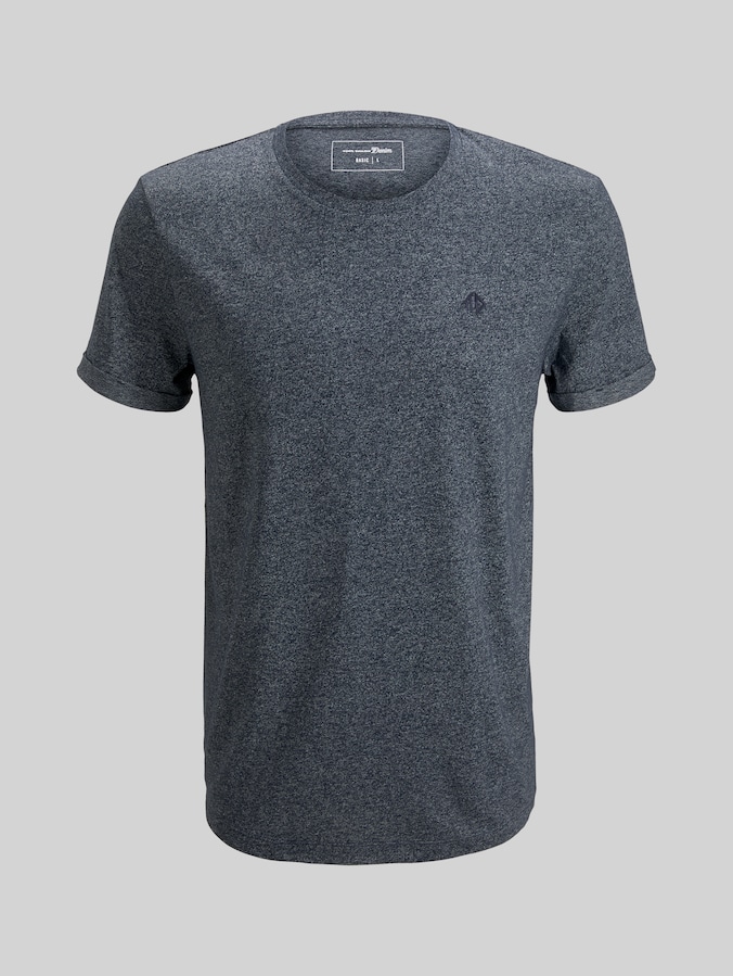 Strukturiertes T-Shirt von Denim Male, Sky Captain Blue Non-Solid