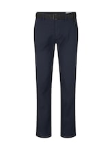 Ausgewählt, Straight Fit Chino Hose mit Gürtel von Tom Tailor, blau